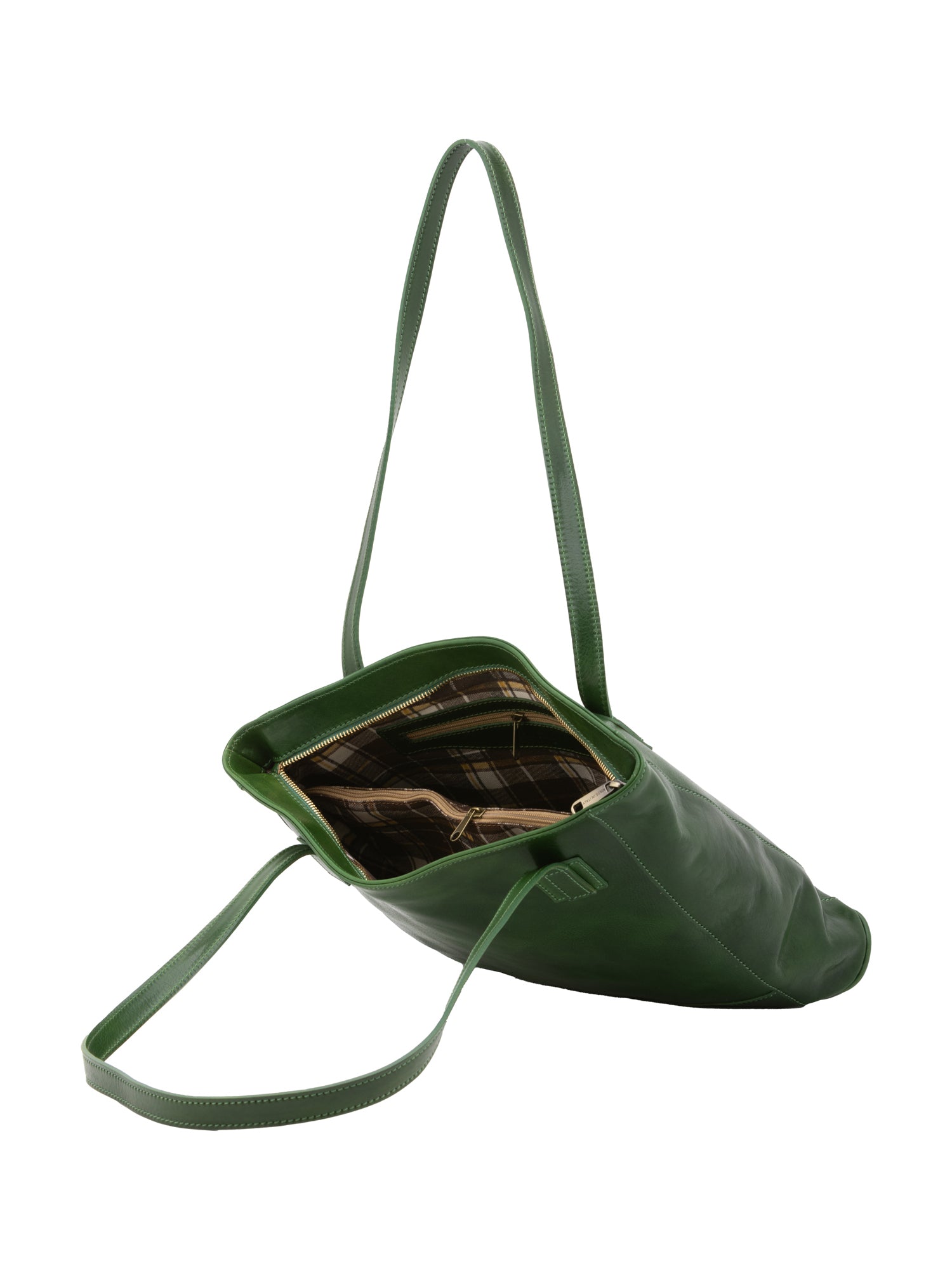 Shoulder Bag I Fratelli Women Genuine leather -Cognac Verde