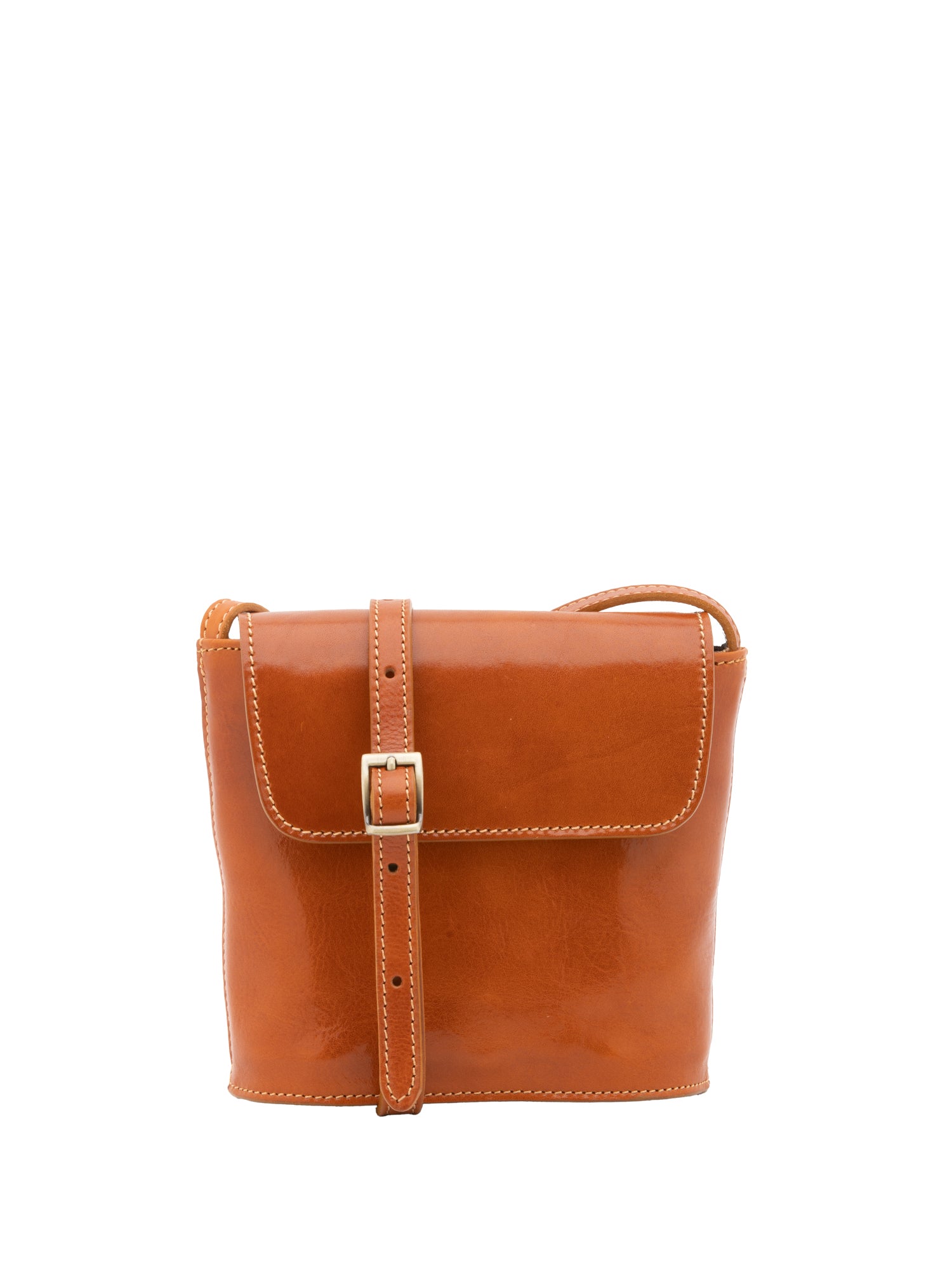 Crossbody bag I Fratelli Men Genuine leather -Marrone Cognac