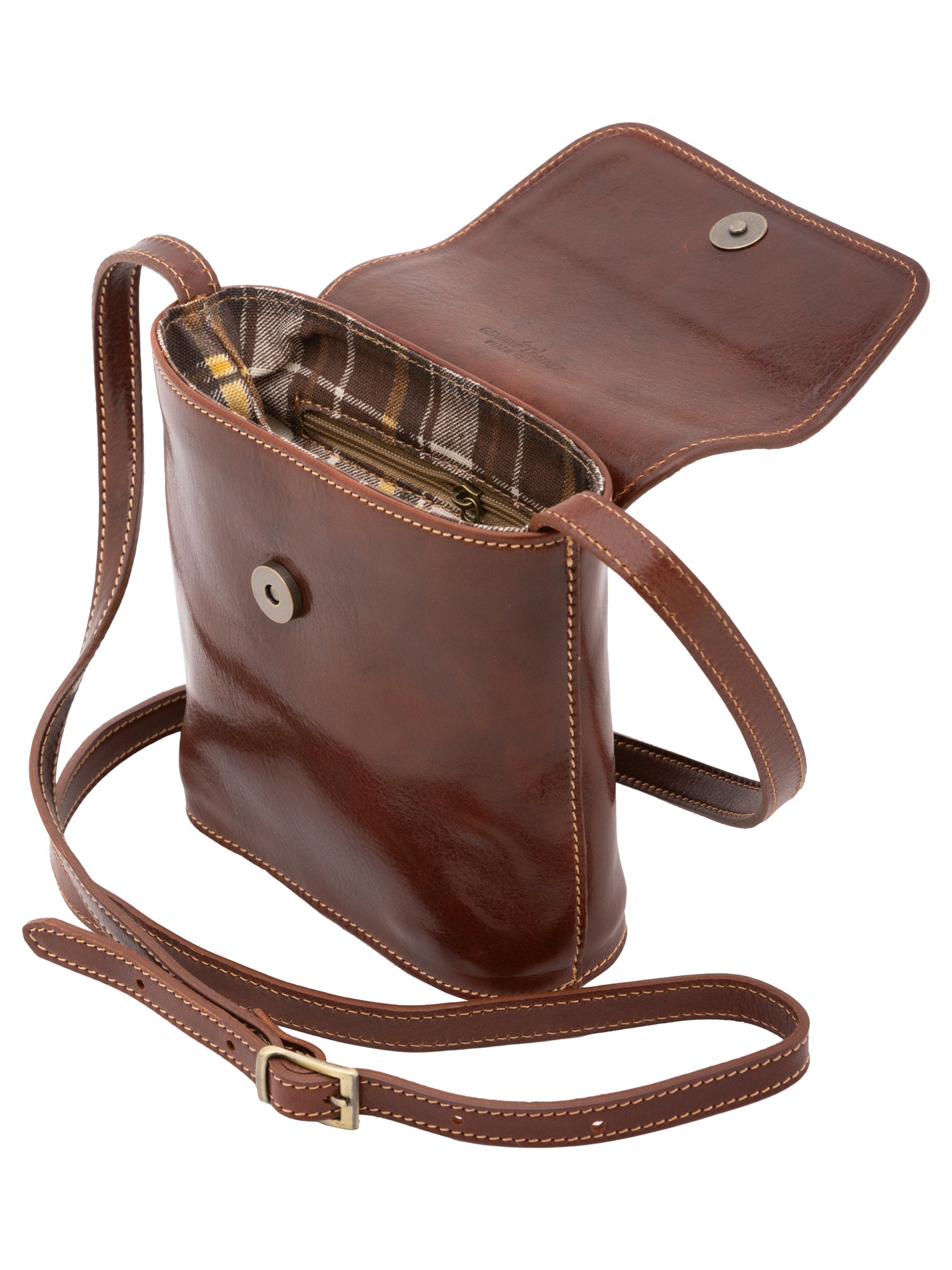Crossbody bag I Fratelli Men Genuine leather -Marrone Marrone