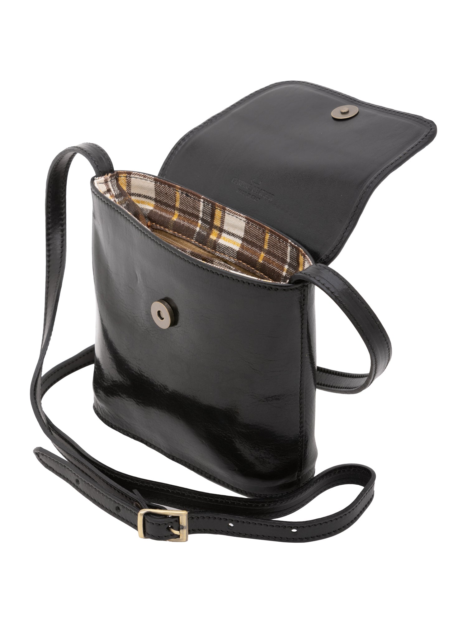 Crossbody bag I Fratelli Men Genuine leather -Marrone Nero