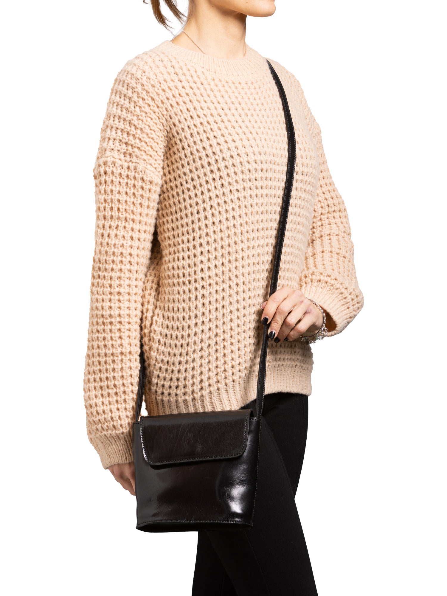 Crossbody bag I Fratelli Men Genuine leather -Marrone Nero