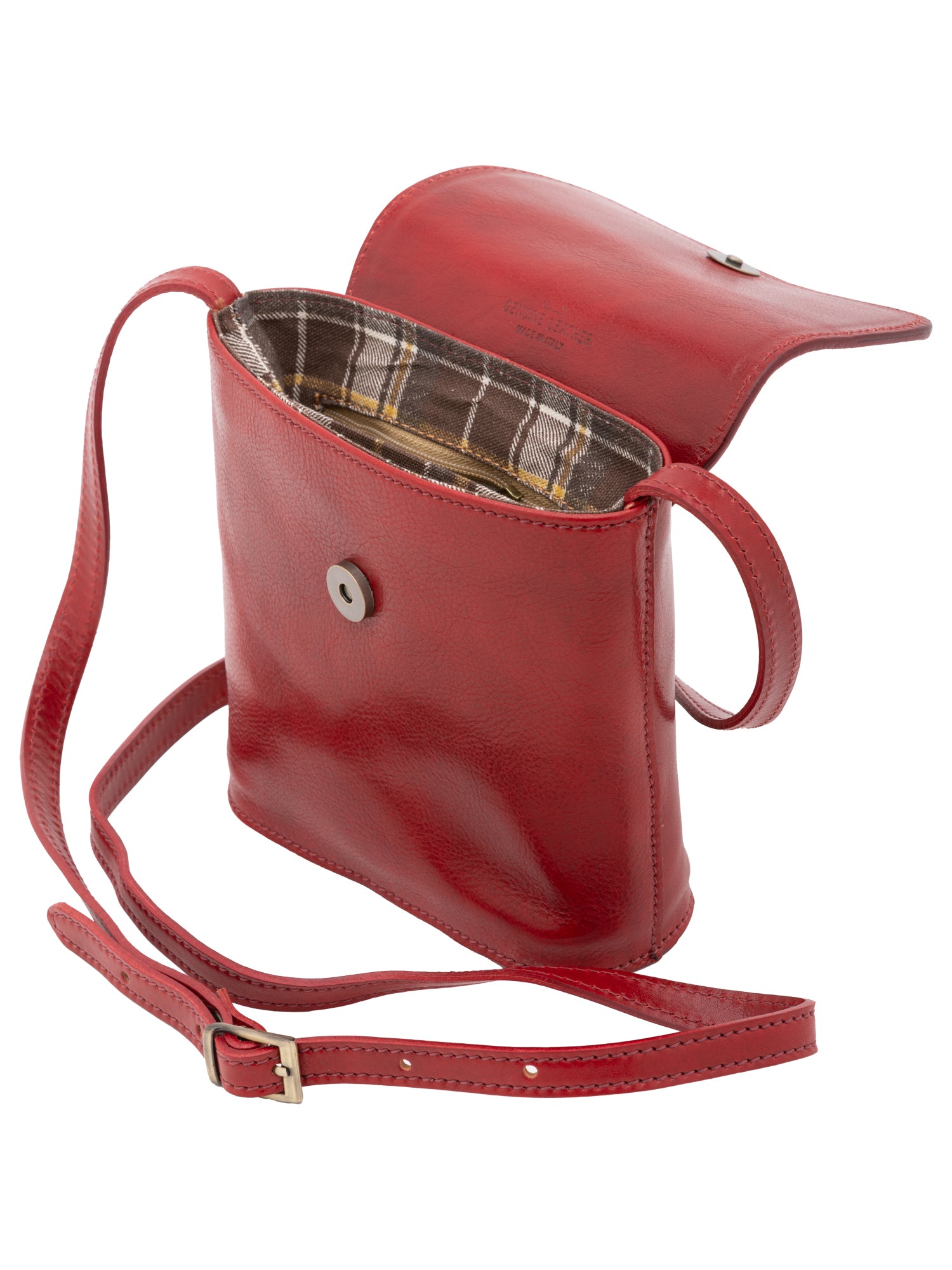 Crossbody bag I Fratelli Men Genuine leather -Marrone Rosso