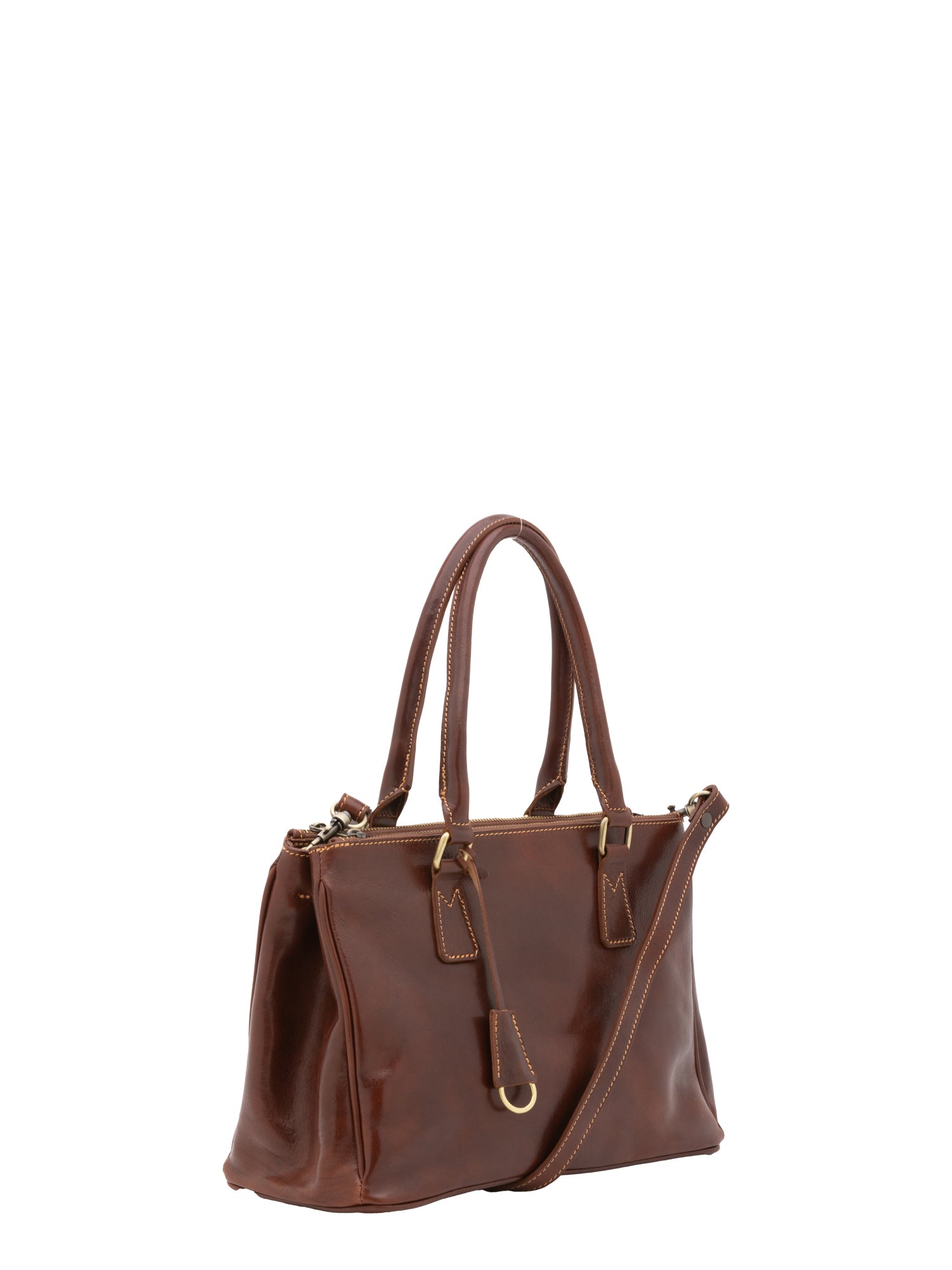 Crossbody bag I Fratelli Women Genuine leather -Marrone Marrone