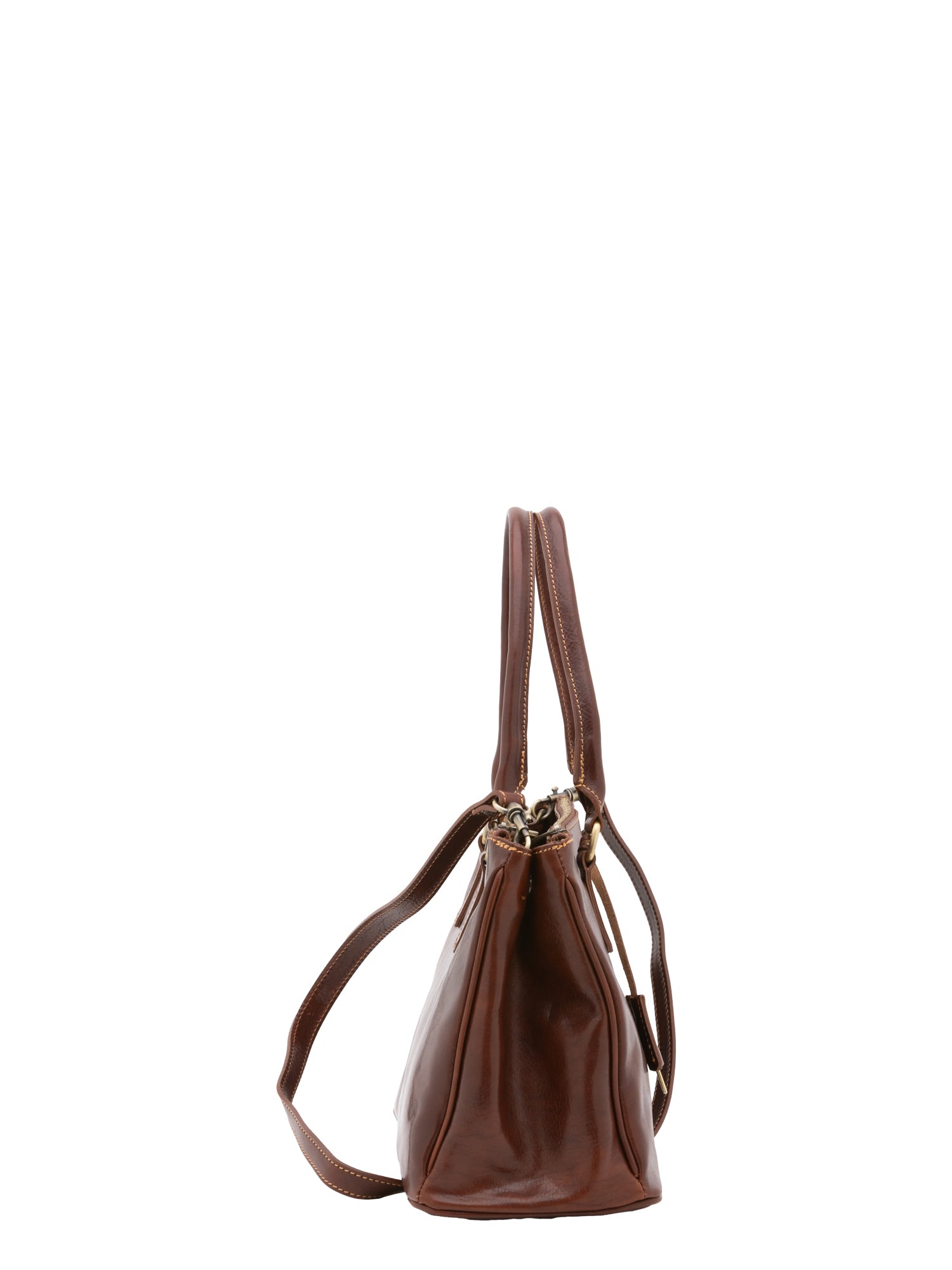 Crossbody bag I Fratelli Women Genuine leather -Marrone Marrone