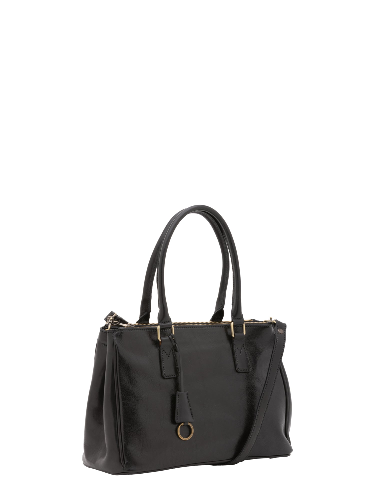 Crossbody bag I Fratelli Women Genuine leather -Marrone Nero