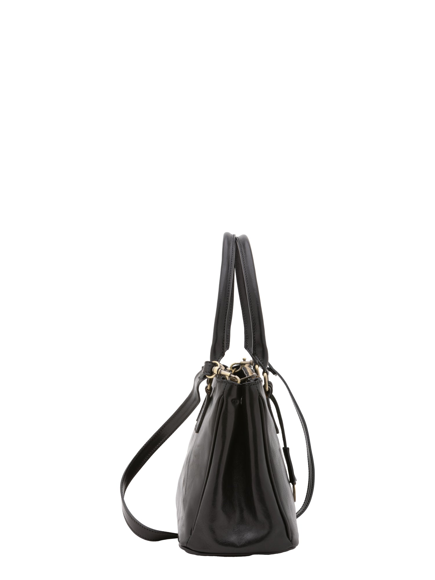 Crossbody bag I Fratelli Women Genuine leather -Marrone Nero