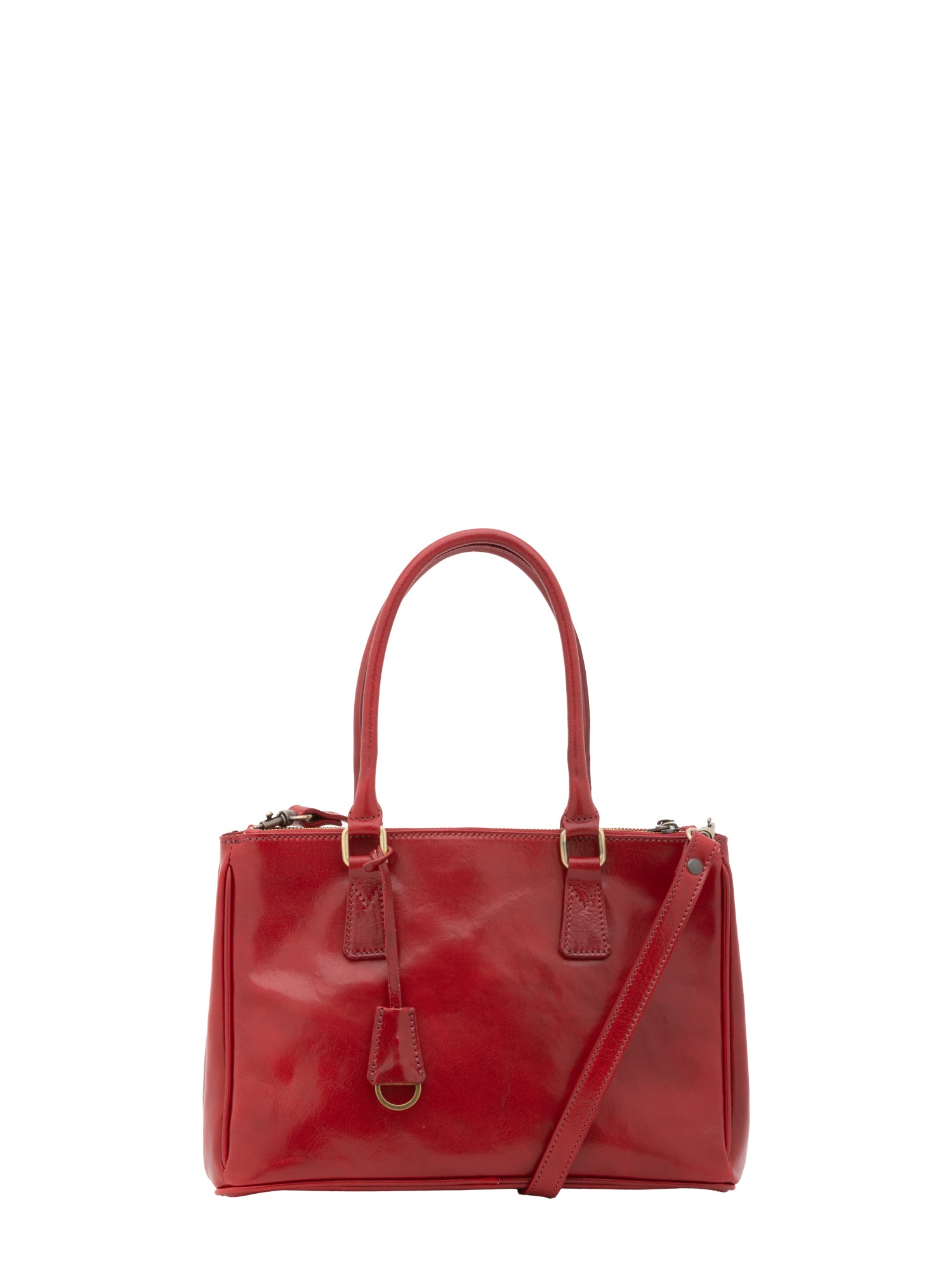 Crossbody bag I Fratelli Women Genuine leather -Marrone Rosso
