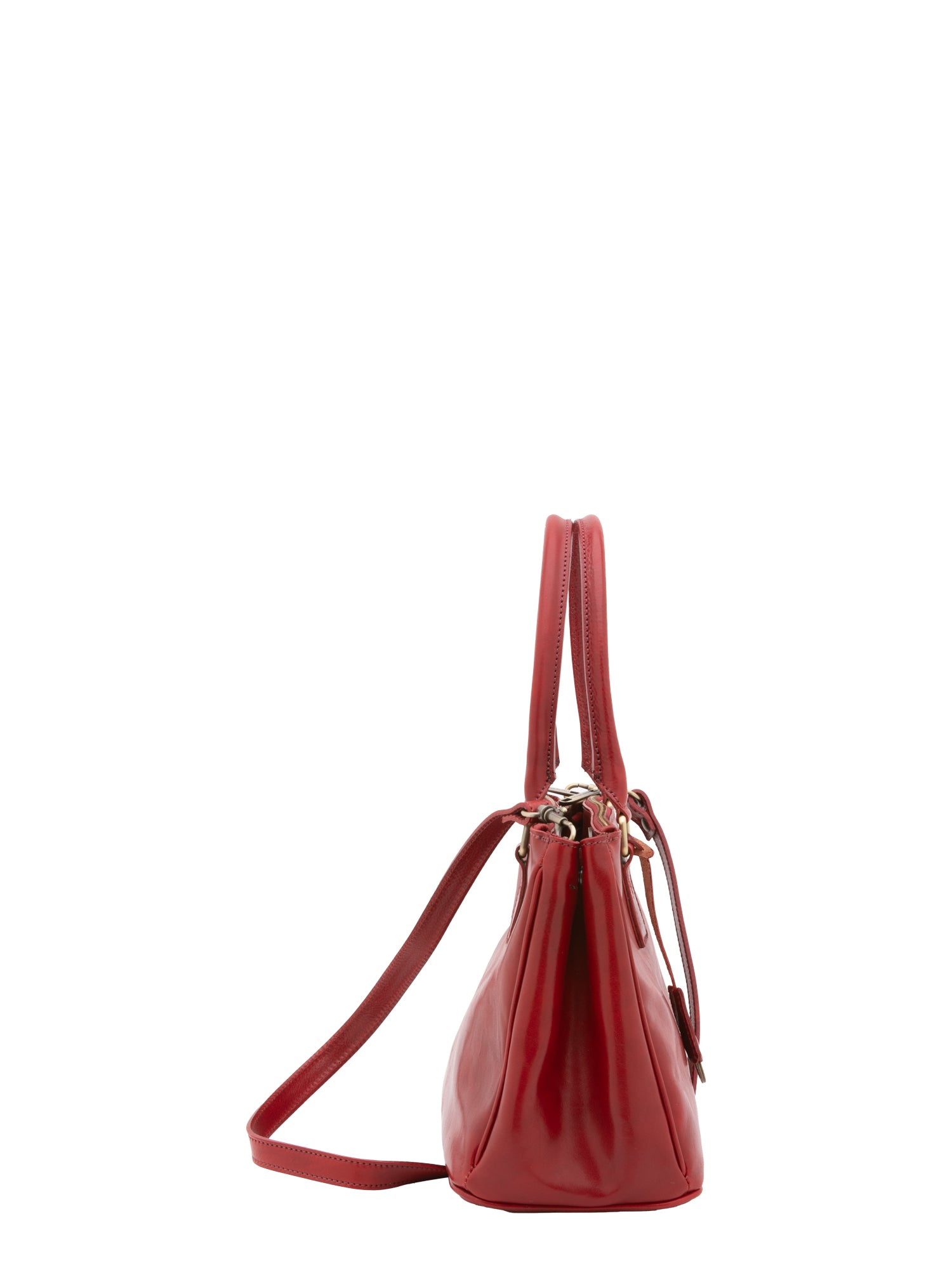 Crossbody bag I Fratelli Women Genuine leather -Marrone Rosso