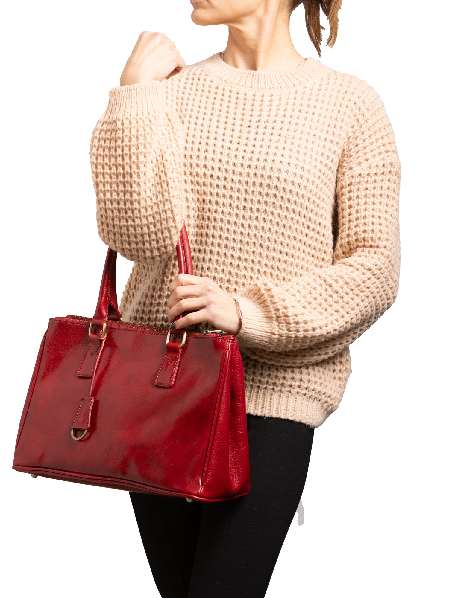 Crossbody bag I Fratelli Women Genuine leather -Marrone Rosso