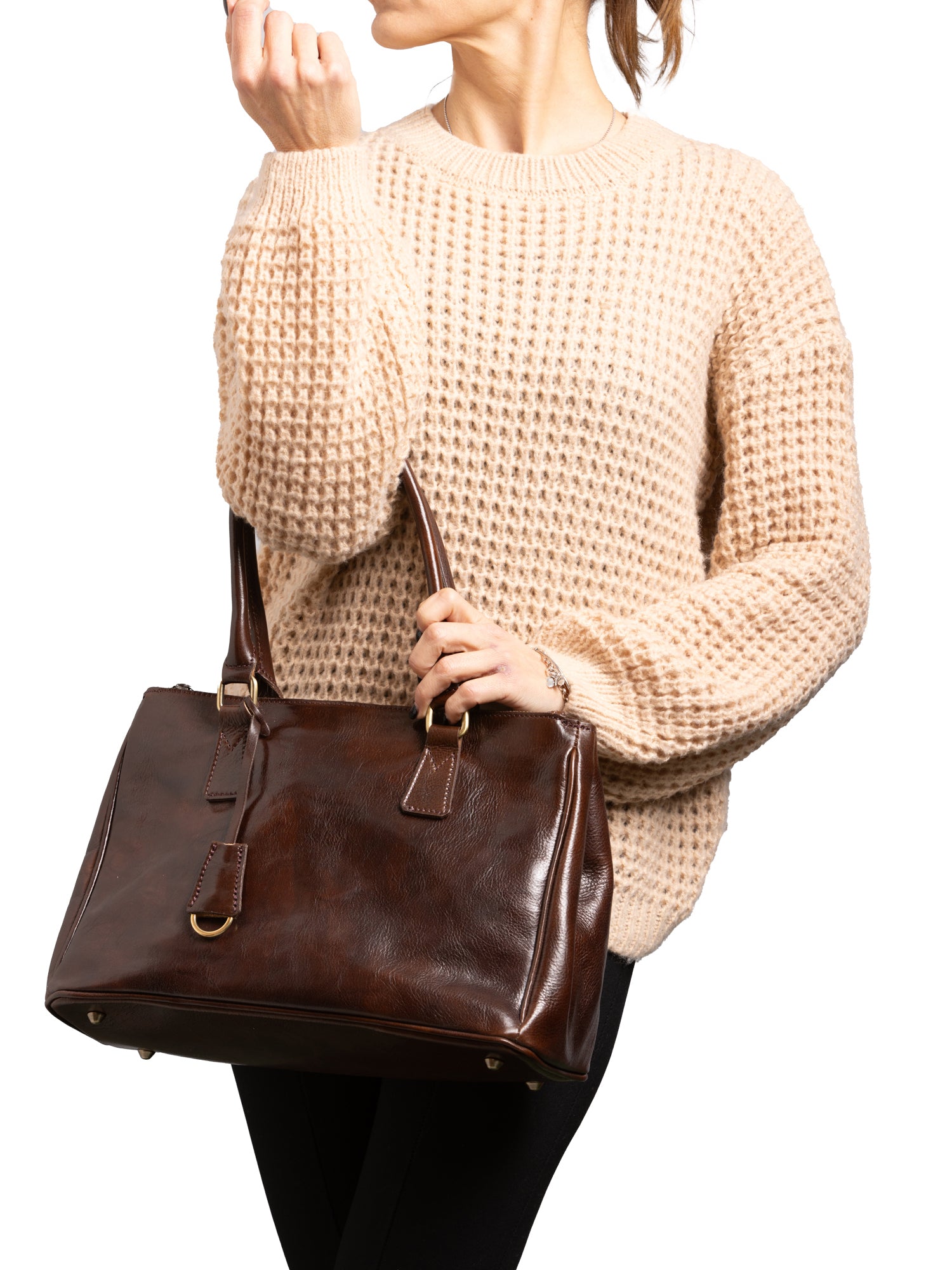 Crossbody bag I Fratelli Women Genuine leather -Marrone Testa di moro