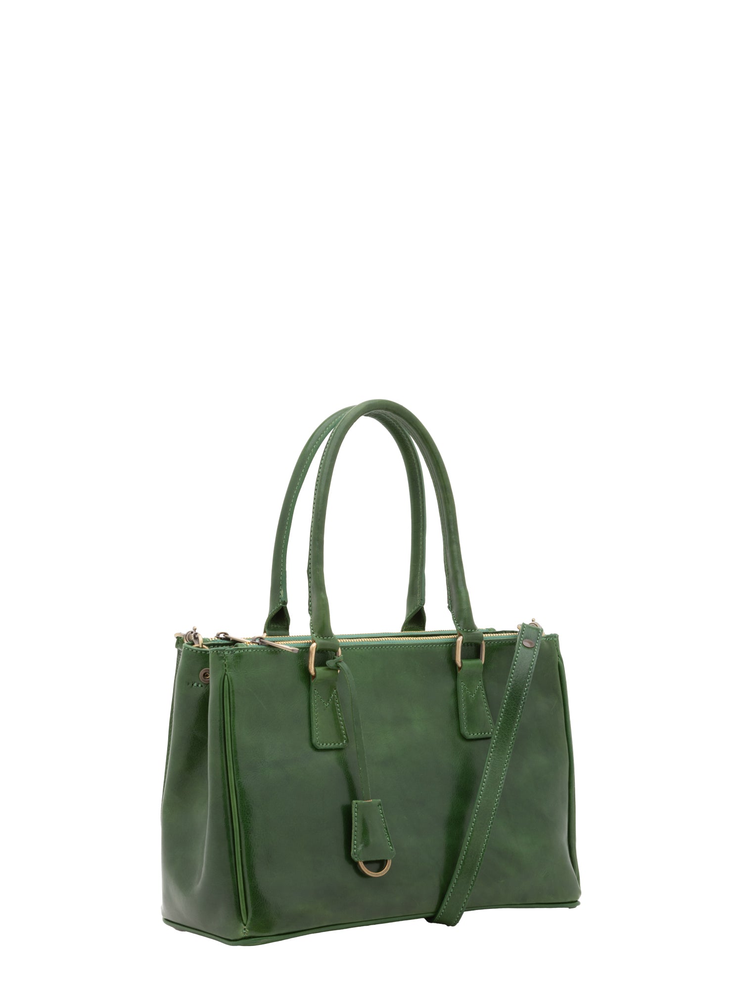 Crossbody bag I Fratelli Women Genuine leather -Marrone Verde