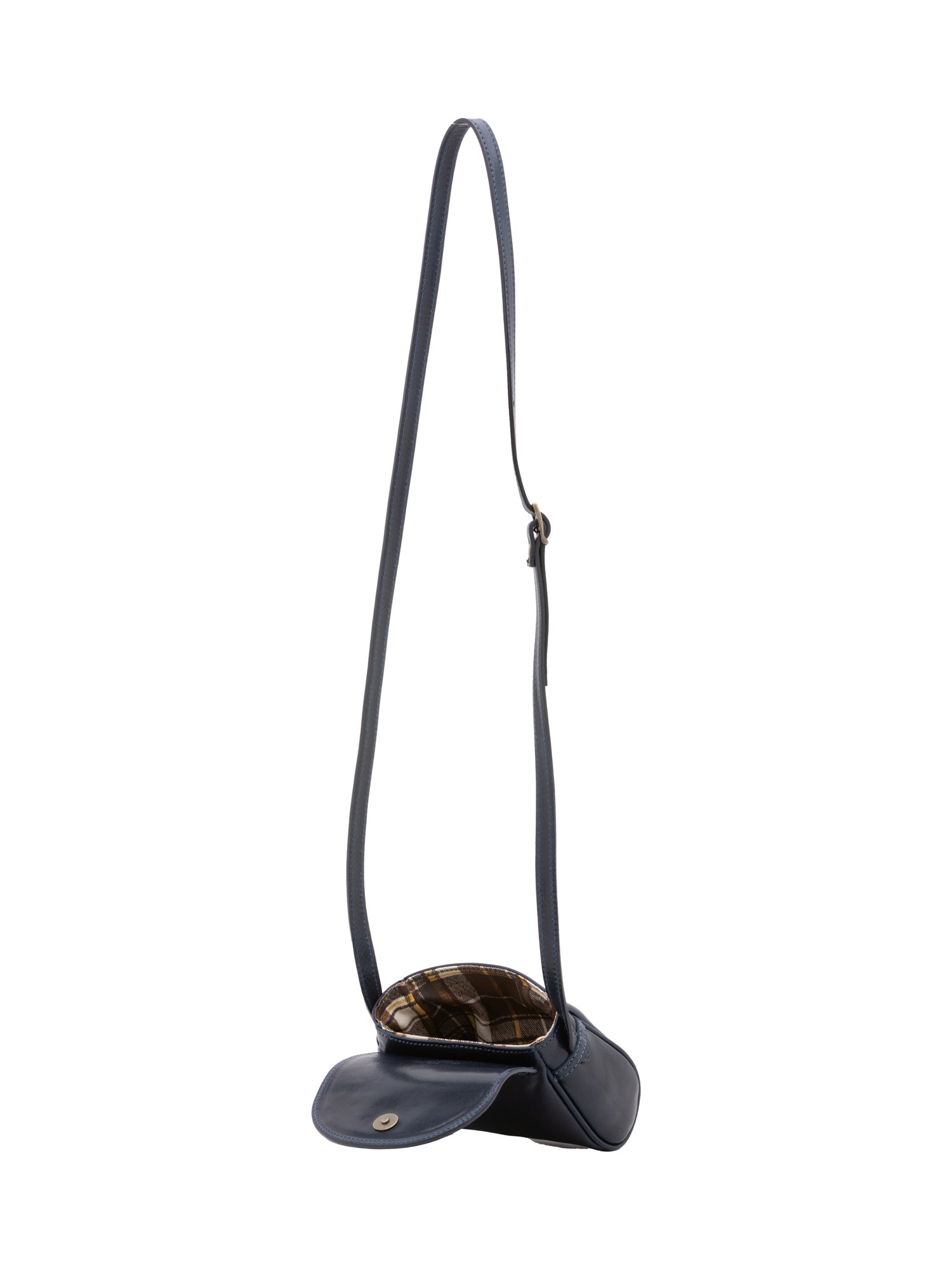 Crossbody bag I Fratelli Women Genuine leather -Cognac Blu