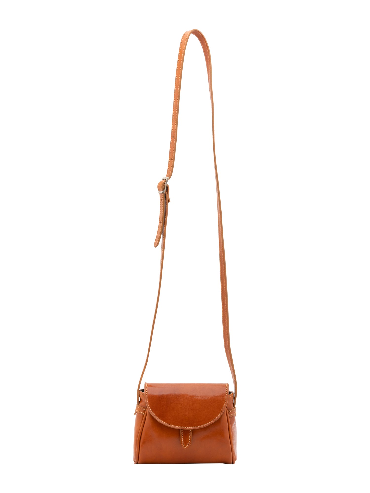 Crossbody bag I Fratelli Women Genuine leather -Cognac Cognac