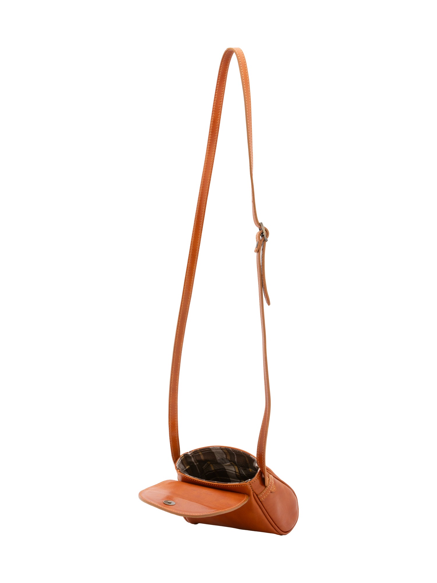 Crossbody bag I Fratelli Women Genuine leather -Cognac Cognac