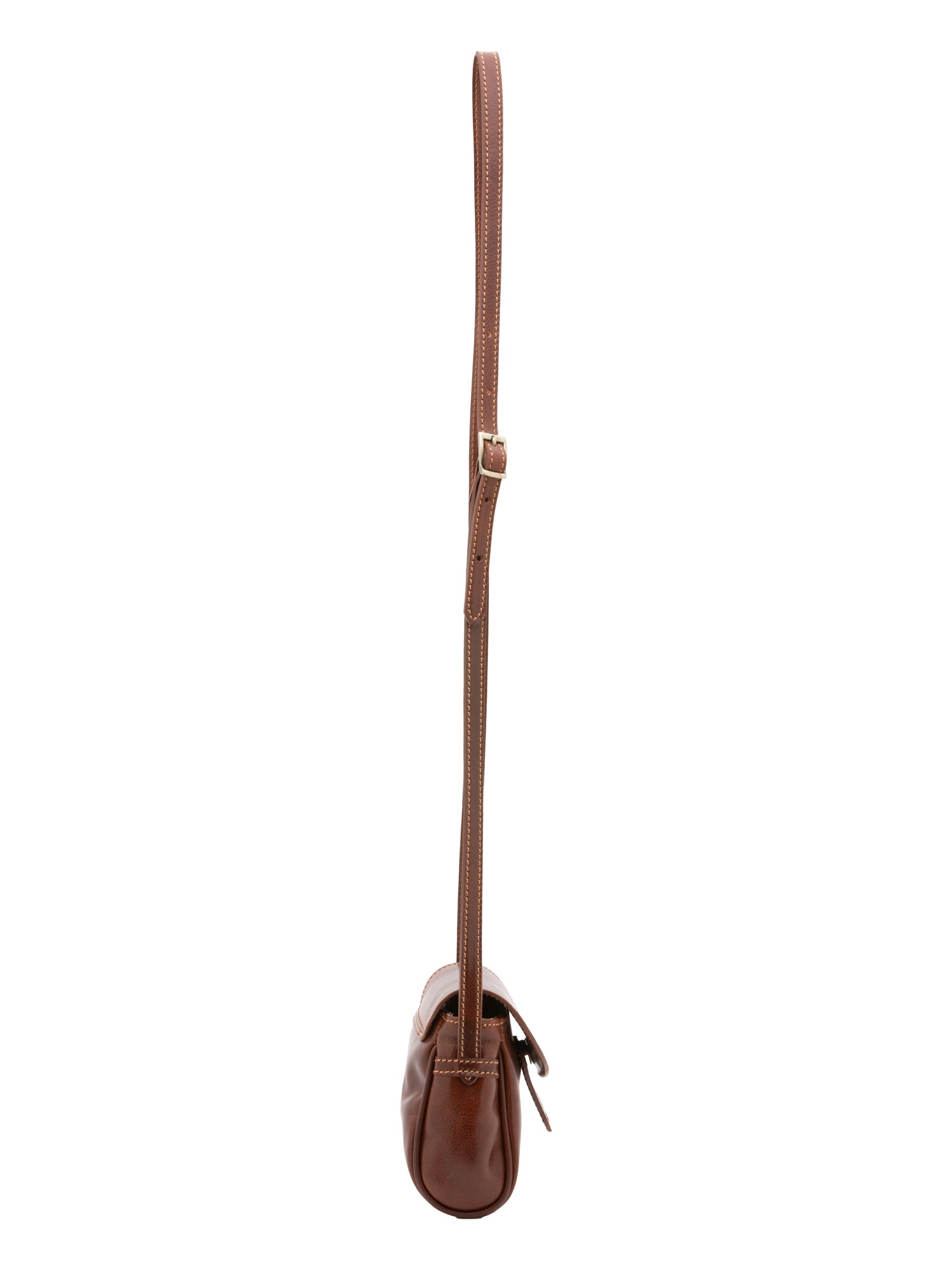 Crossbody bag I Fratelli Women Genuine leather -Cognac Marrone
