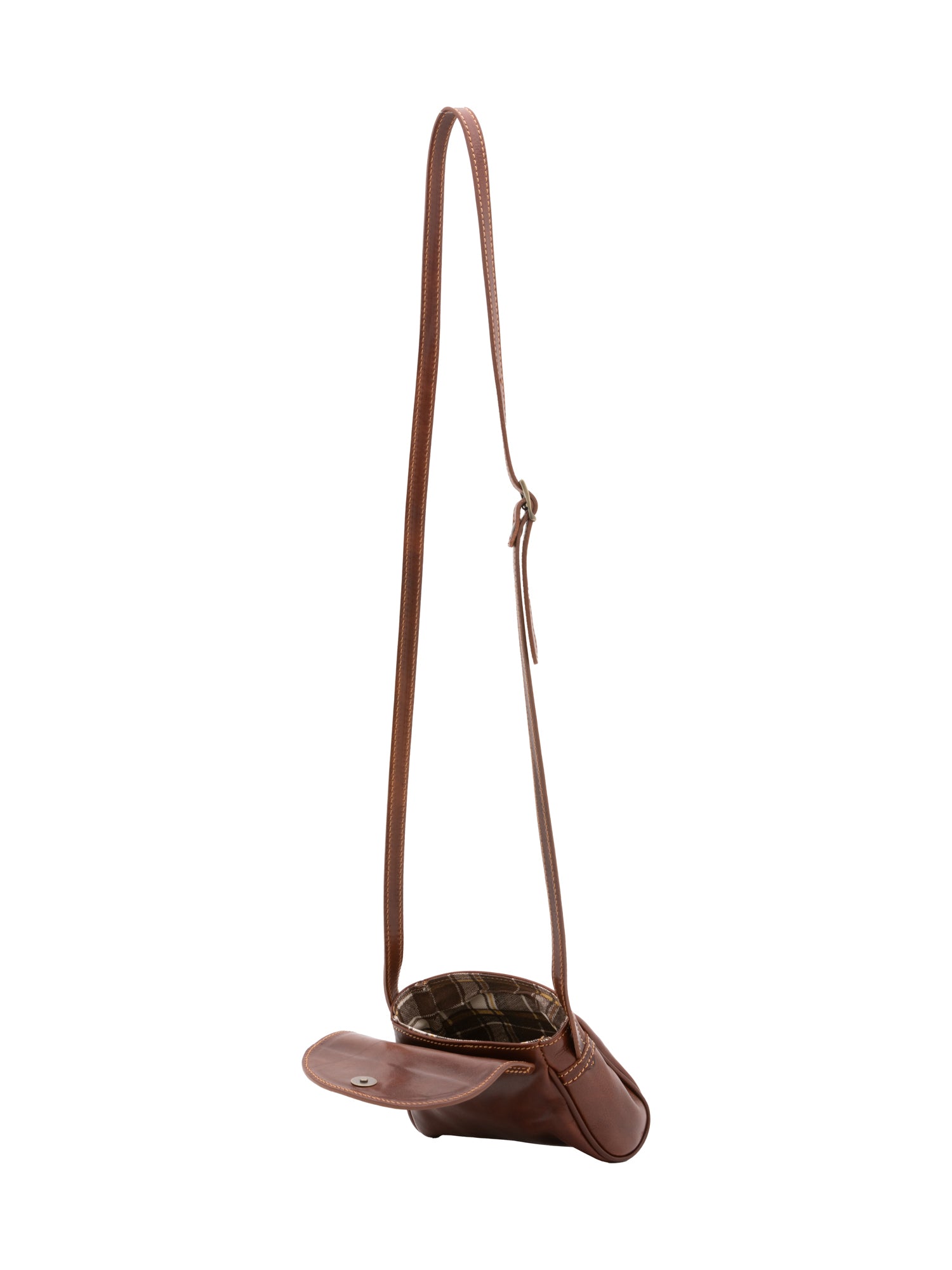 Crossbody bag I Fratelli Women Genuine leather -Cognac Marrone