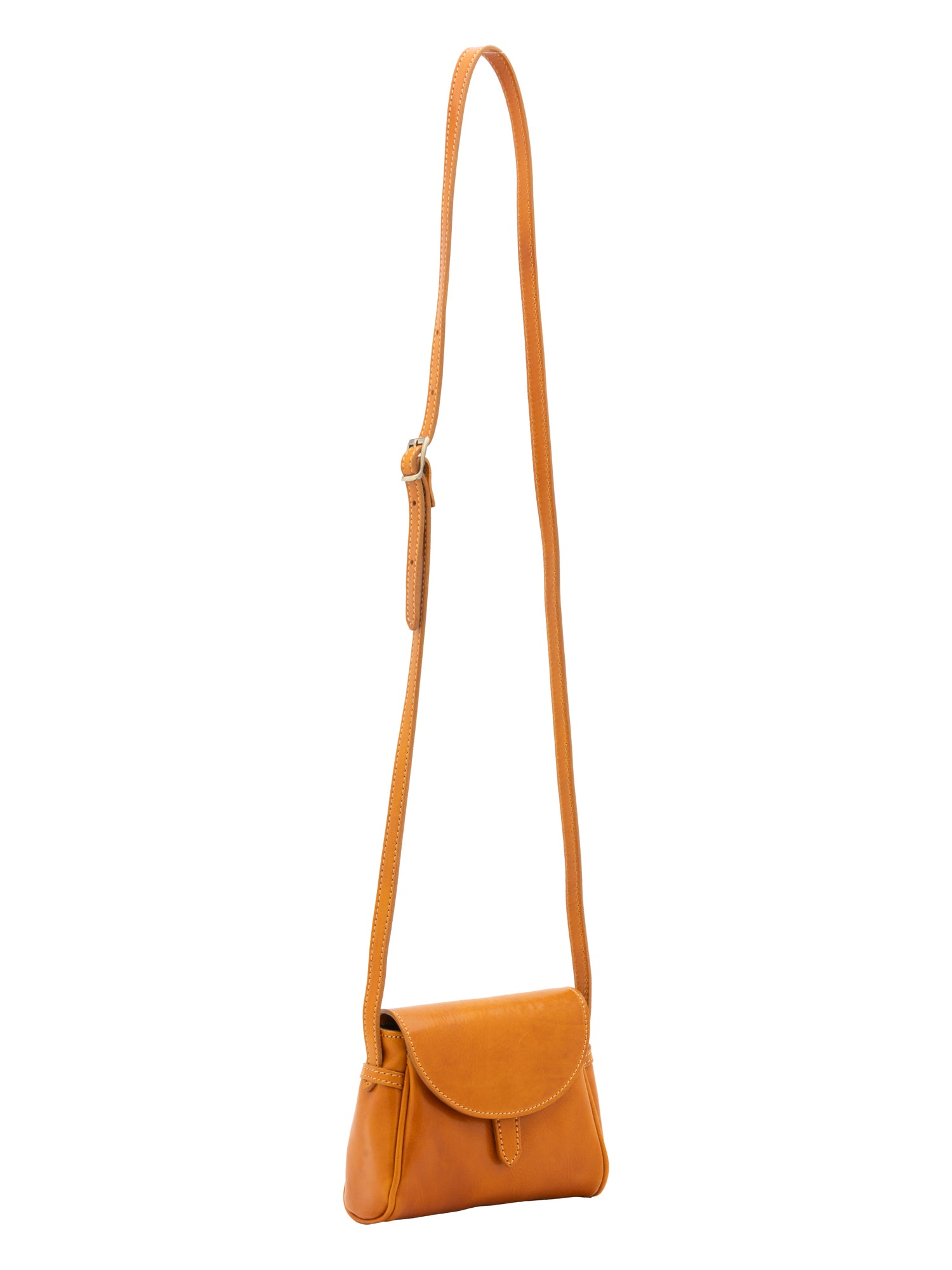 Crossbody bag I Fratelli Women Genuine leather -Cognac Senape