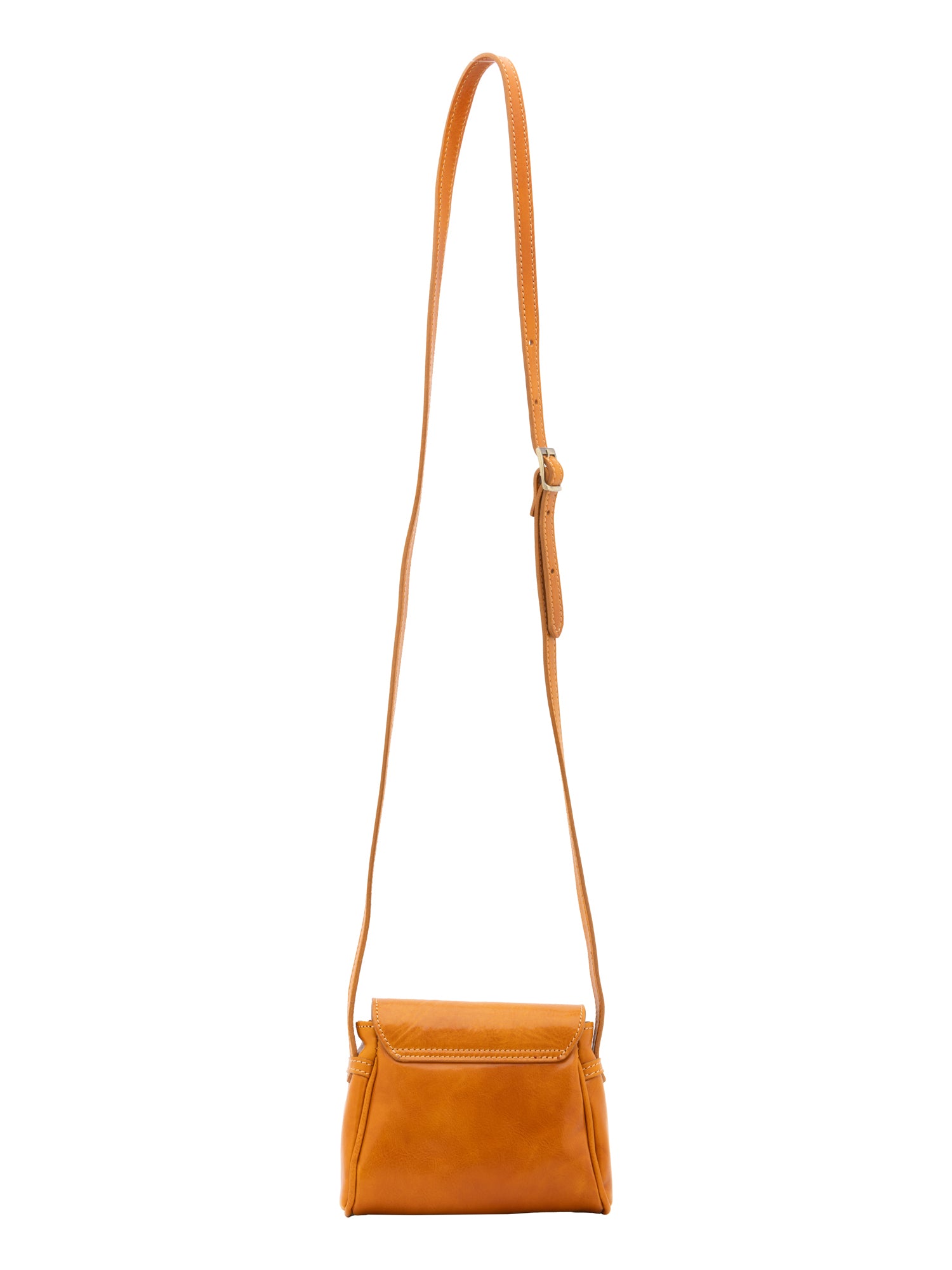 Crossbody bag I Fratelli Women Genuine leather -Cognac Senape