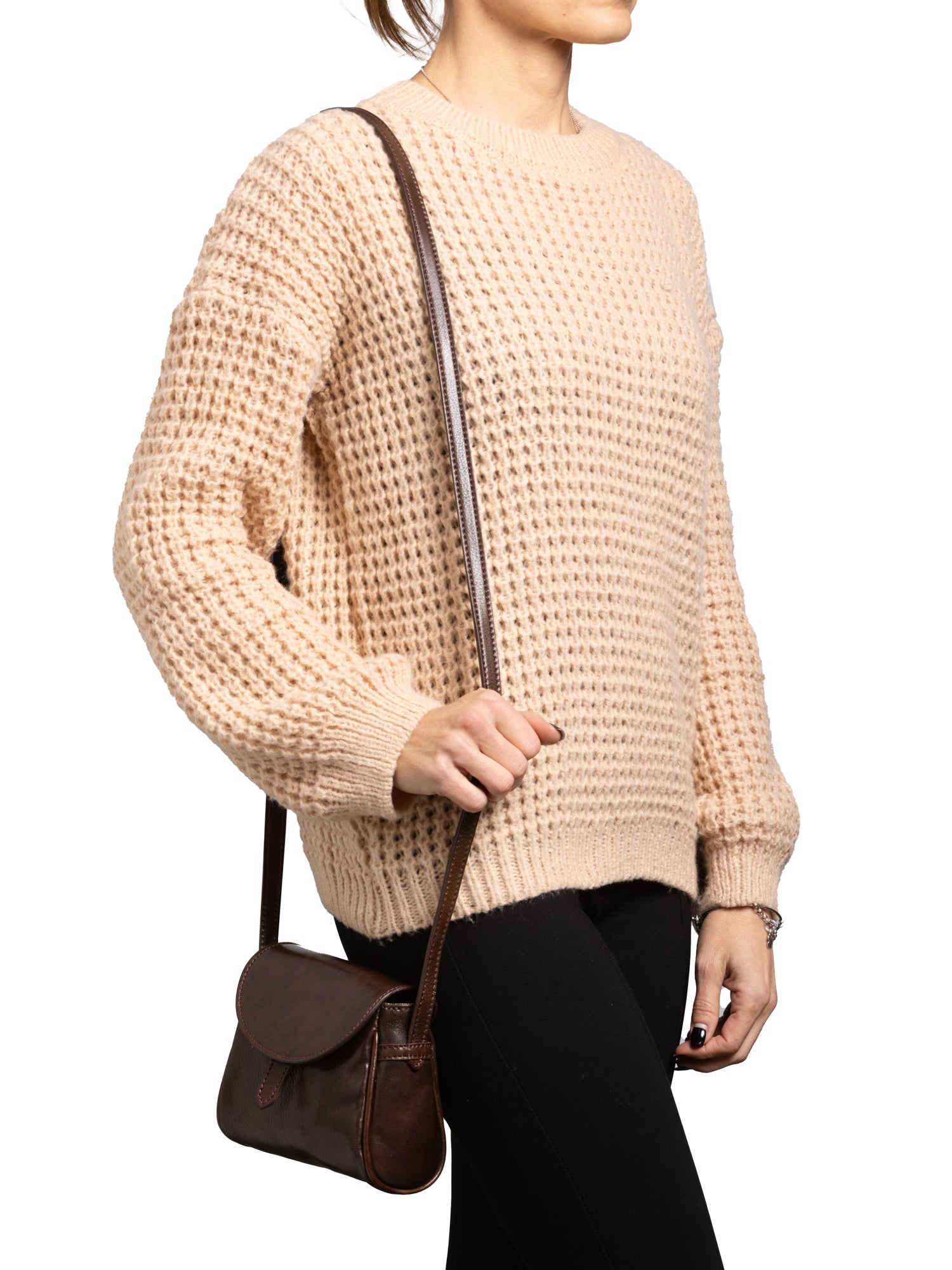 Crossbody bag I Fratelli Women Genuine leather -Cognac Testa di moro