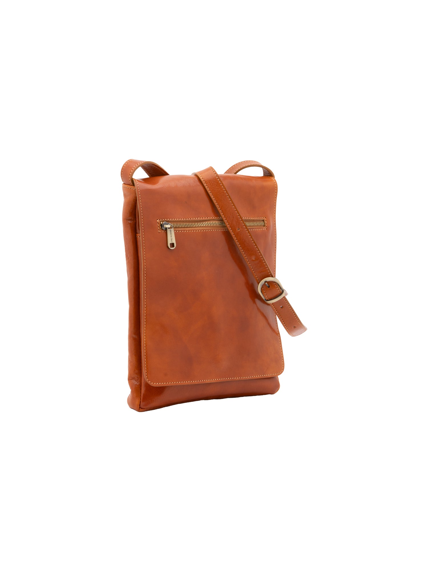 Crossbody bag I Fratelli Men Genuine leather -Nero Cognac