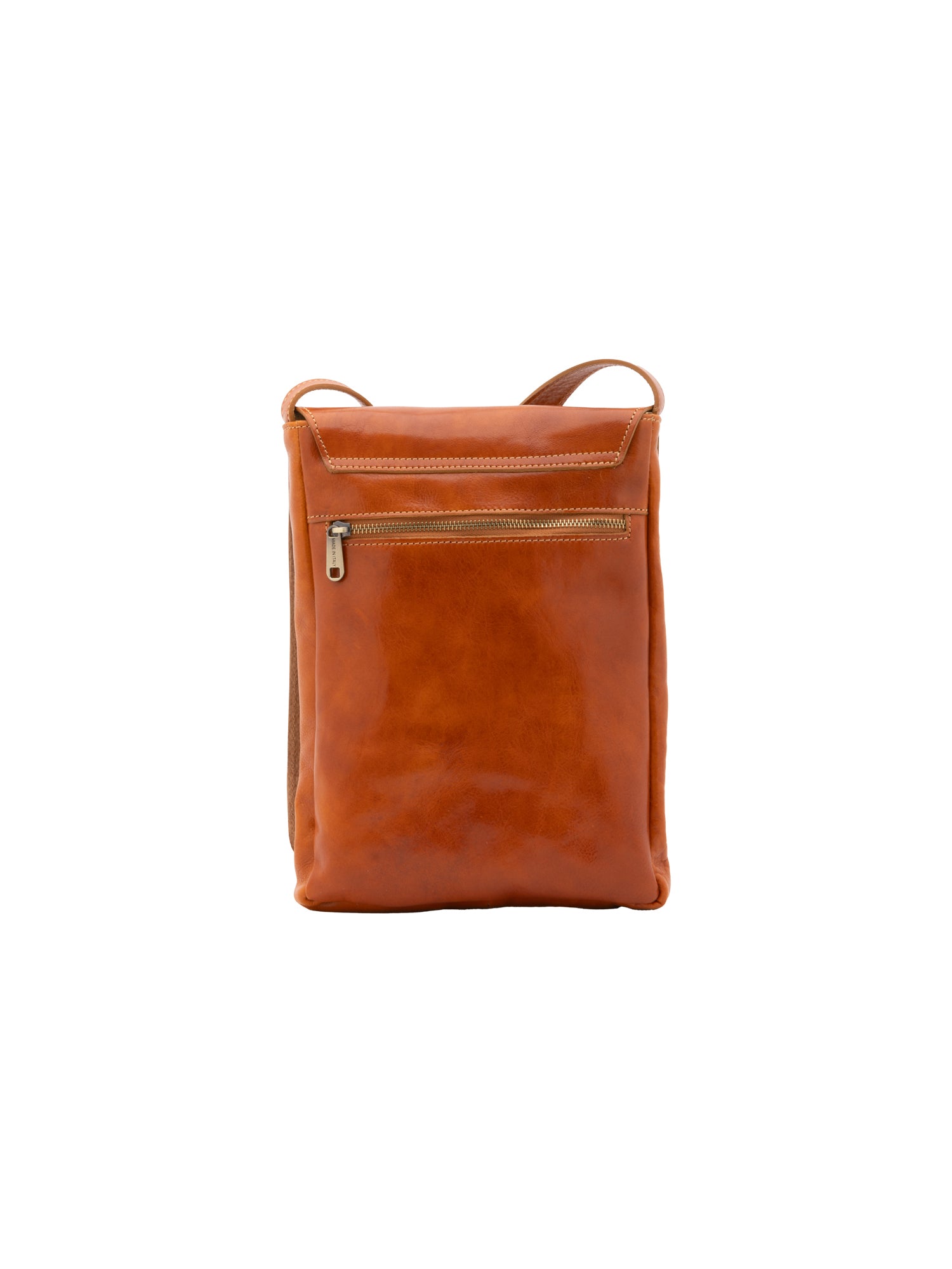 Crossbody bag I Fratelli Men Genuine leather -Nero Cognac