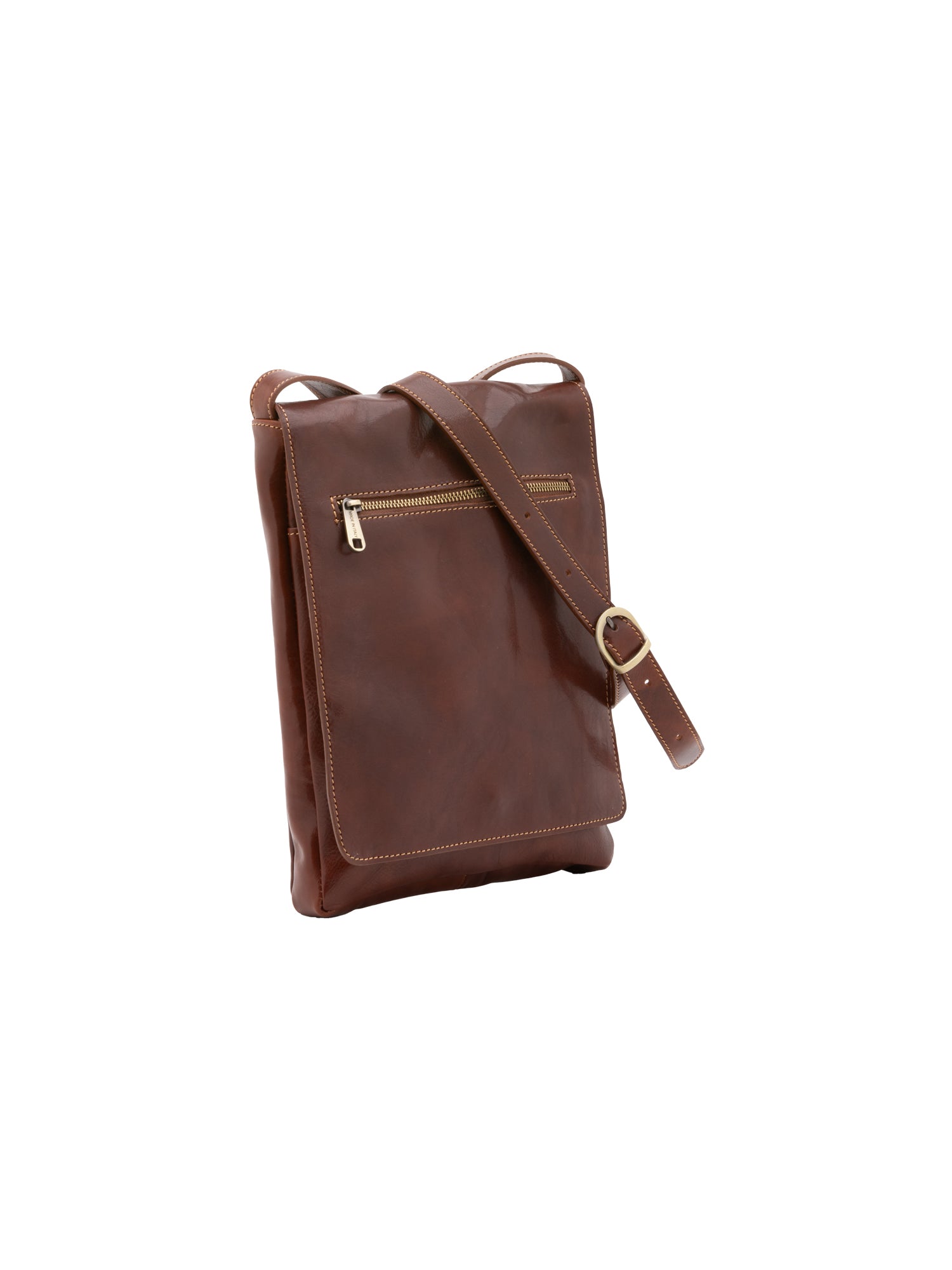 Crossbody bag I Fratelli Men Genuine leather -Nero Marrone