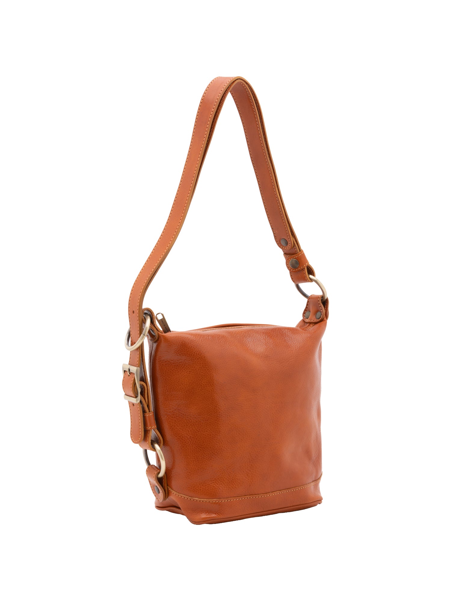 Bucket bag I Fratelli Women Genuine leather -Nero Cognac