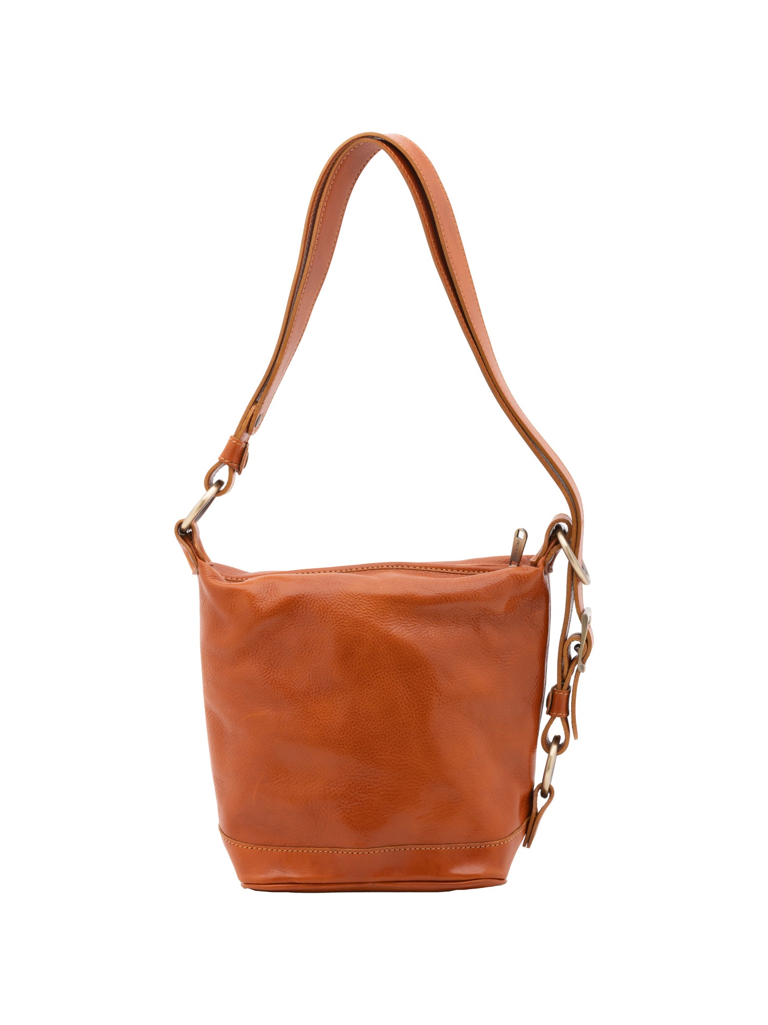 Bucket bag I Fratelli Women Genuine leather -Nero Cognac