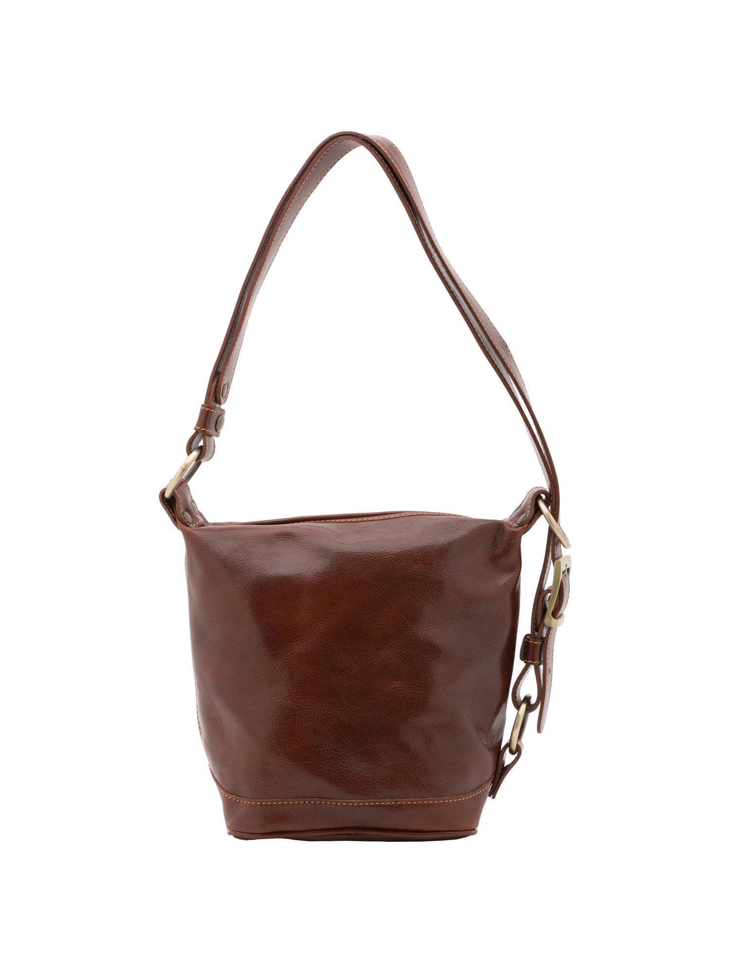 Bucket bag I Fratelli Women Genuine leather -Nero Marrone
