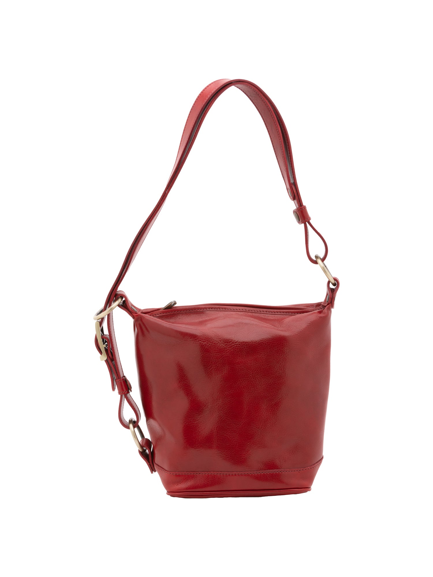 Bucket bag I Fratelli Women Genuine leather -Nero Rosso
