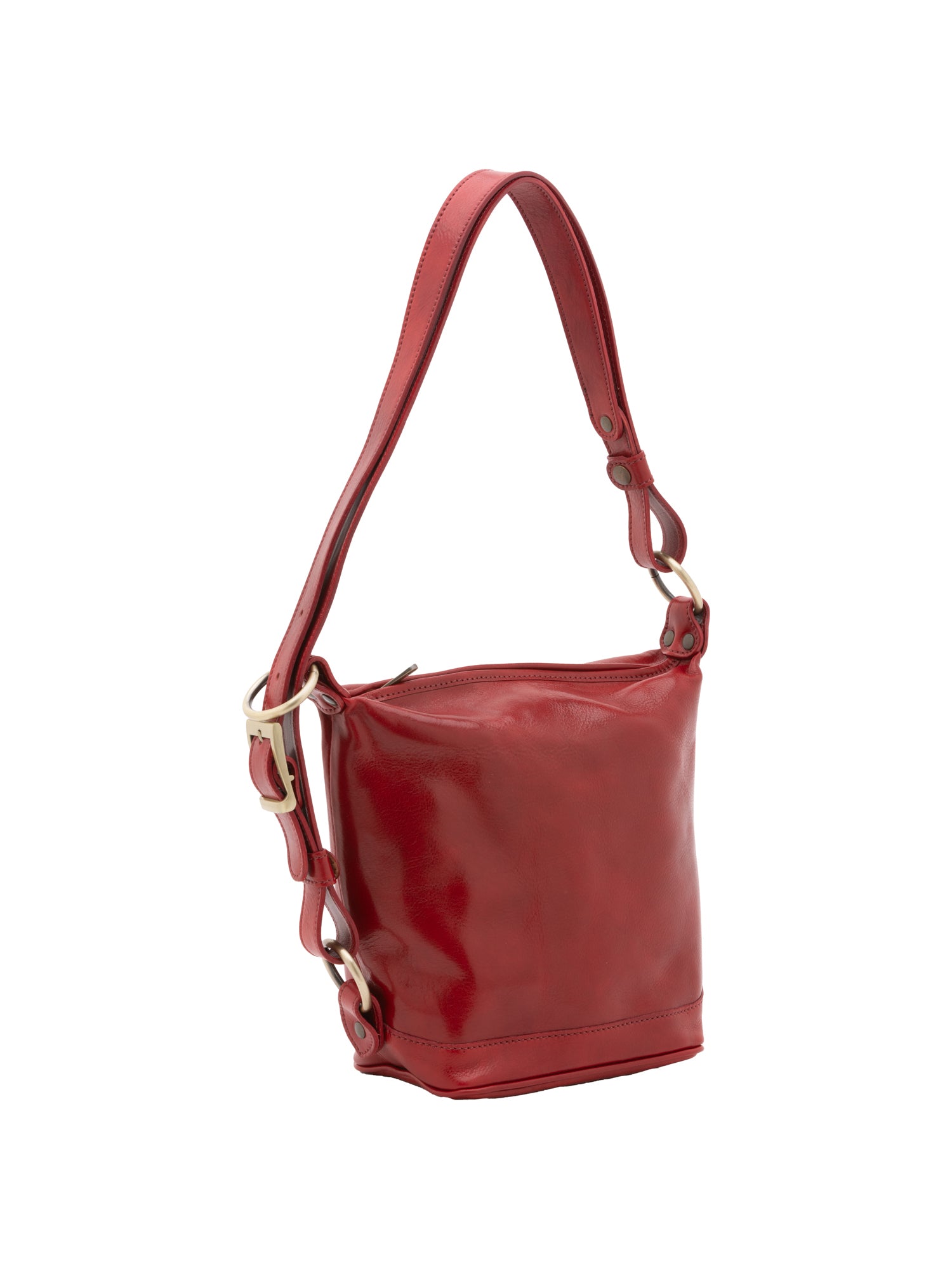 Bucket bag I Fratelli Women Genuine leather -Nero Rosso