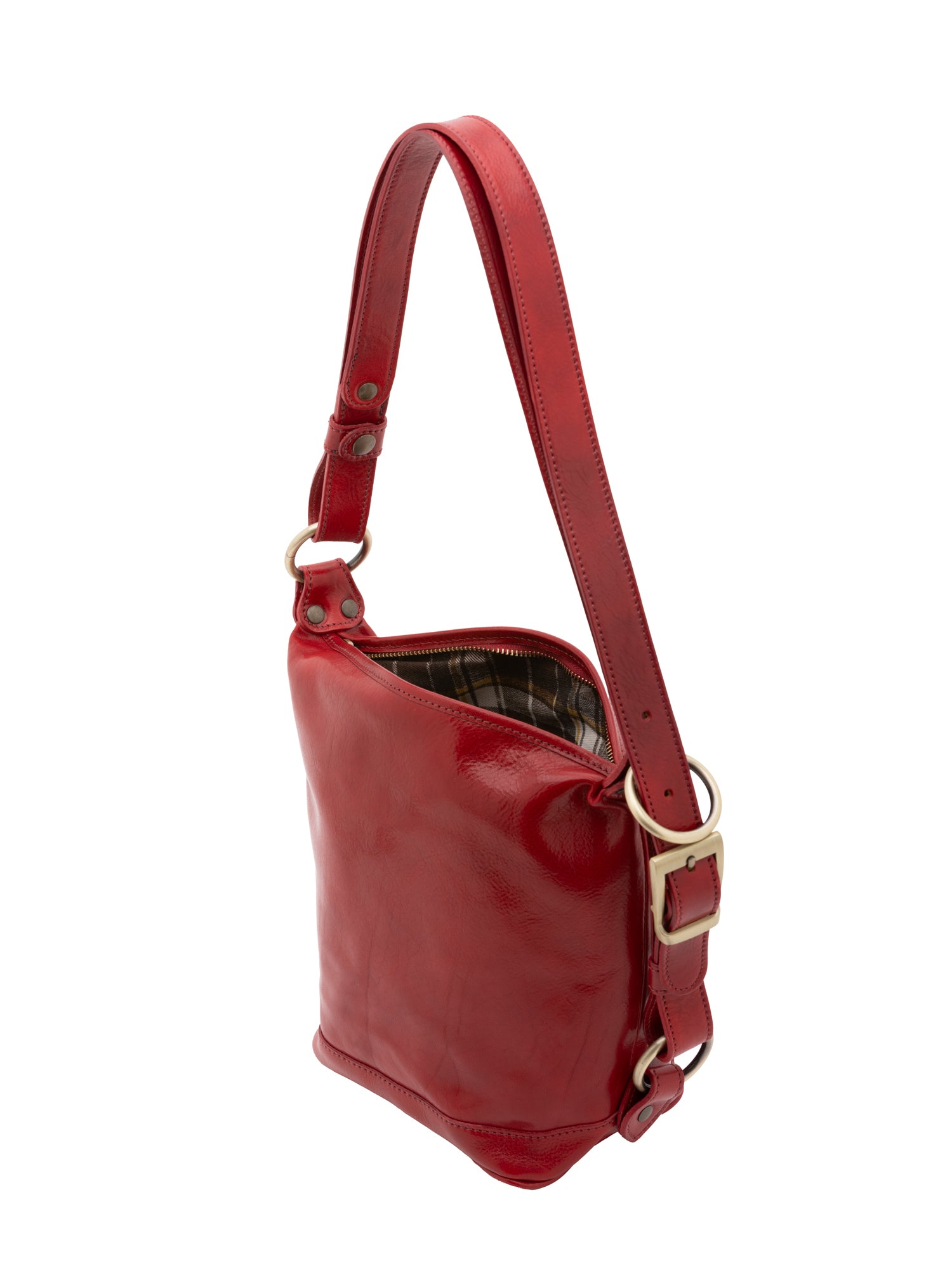 Bucket bag I Fratelli Women Genuine leather -Nero Rosso