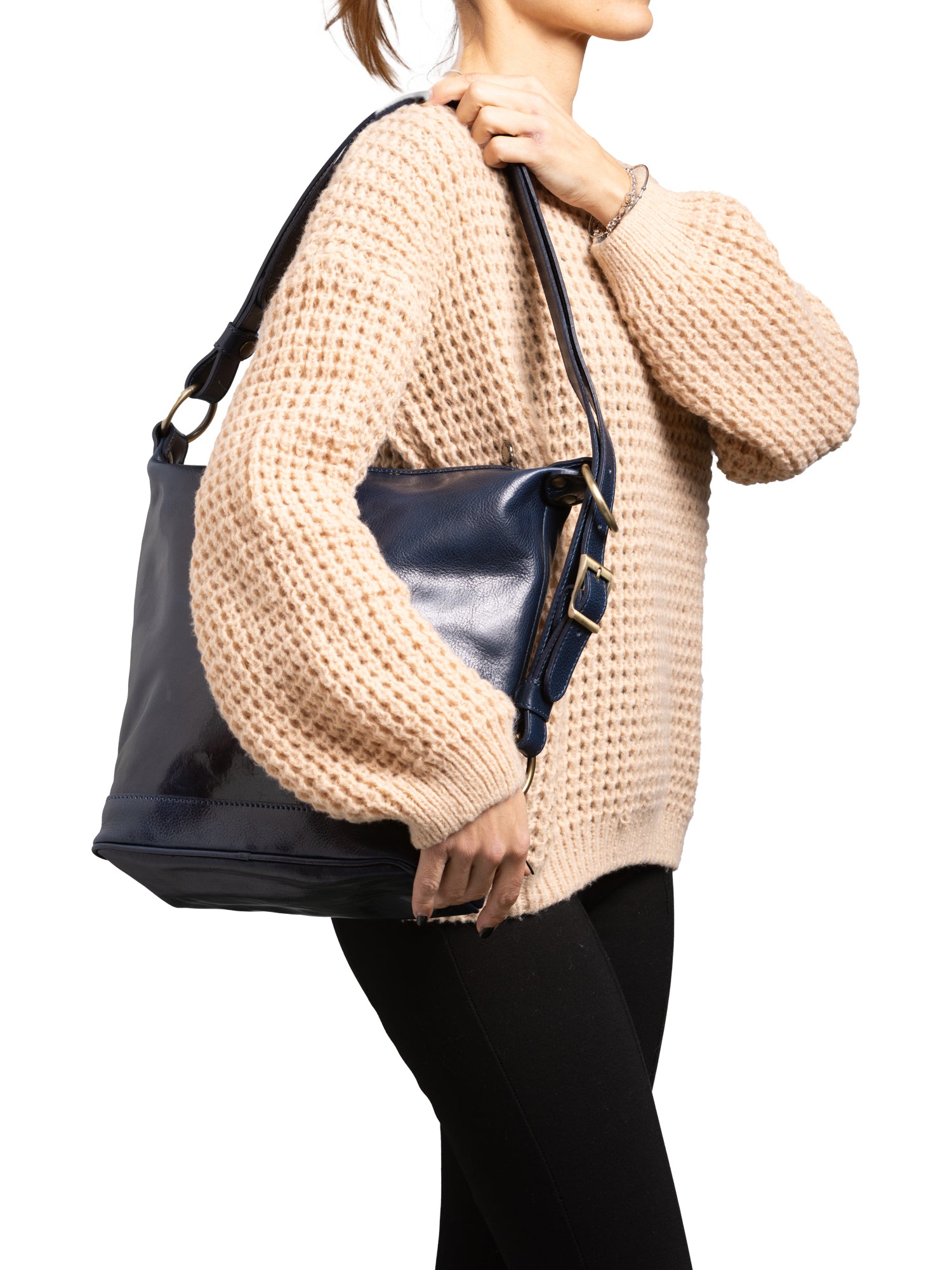 Bucket bag I Fratelli Women Genuine leather -Tmoro Blu