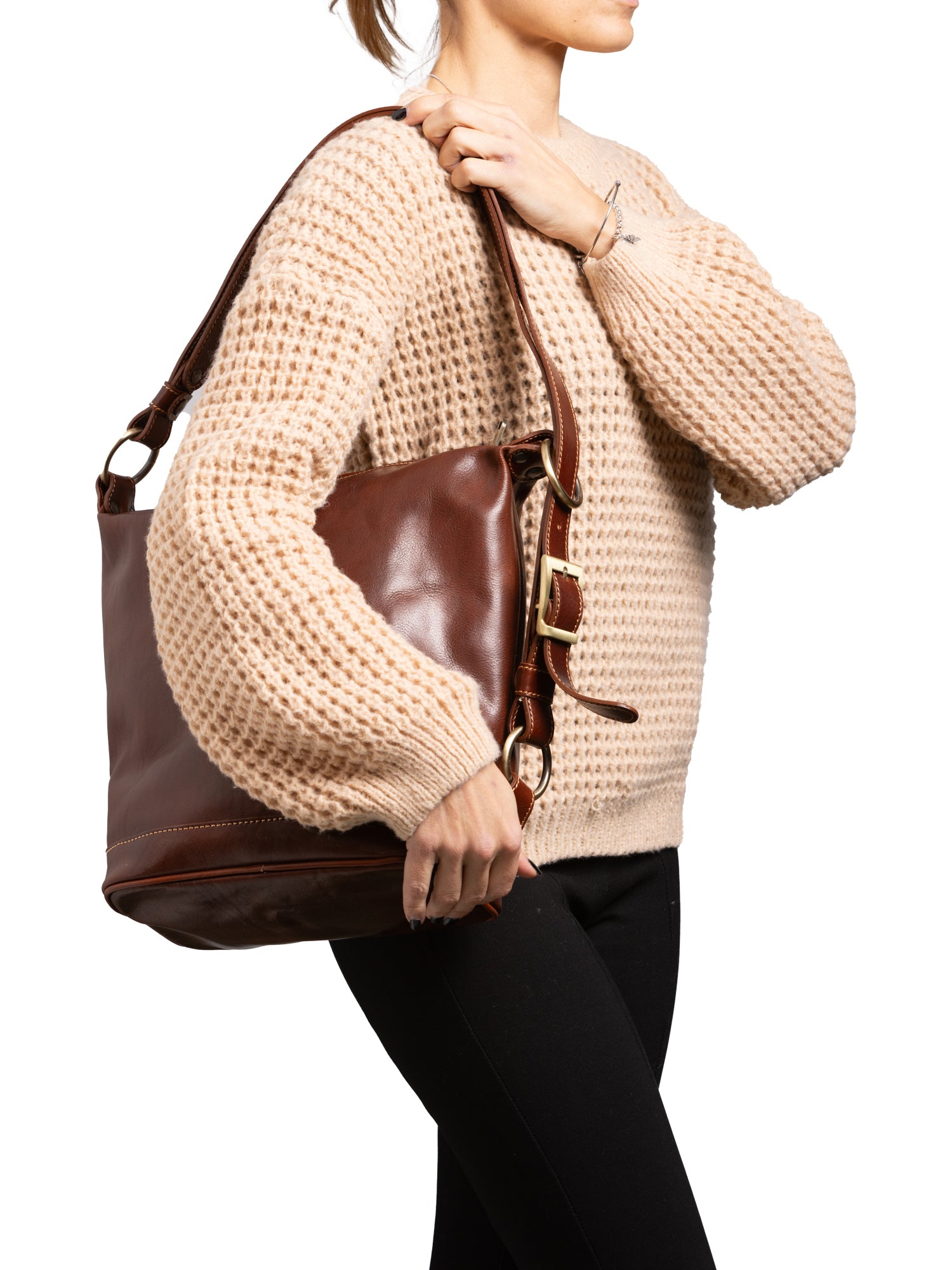 Bucket bag I Fratelli Women Genuine leather -Tmoro Marrone