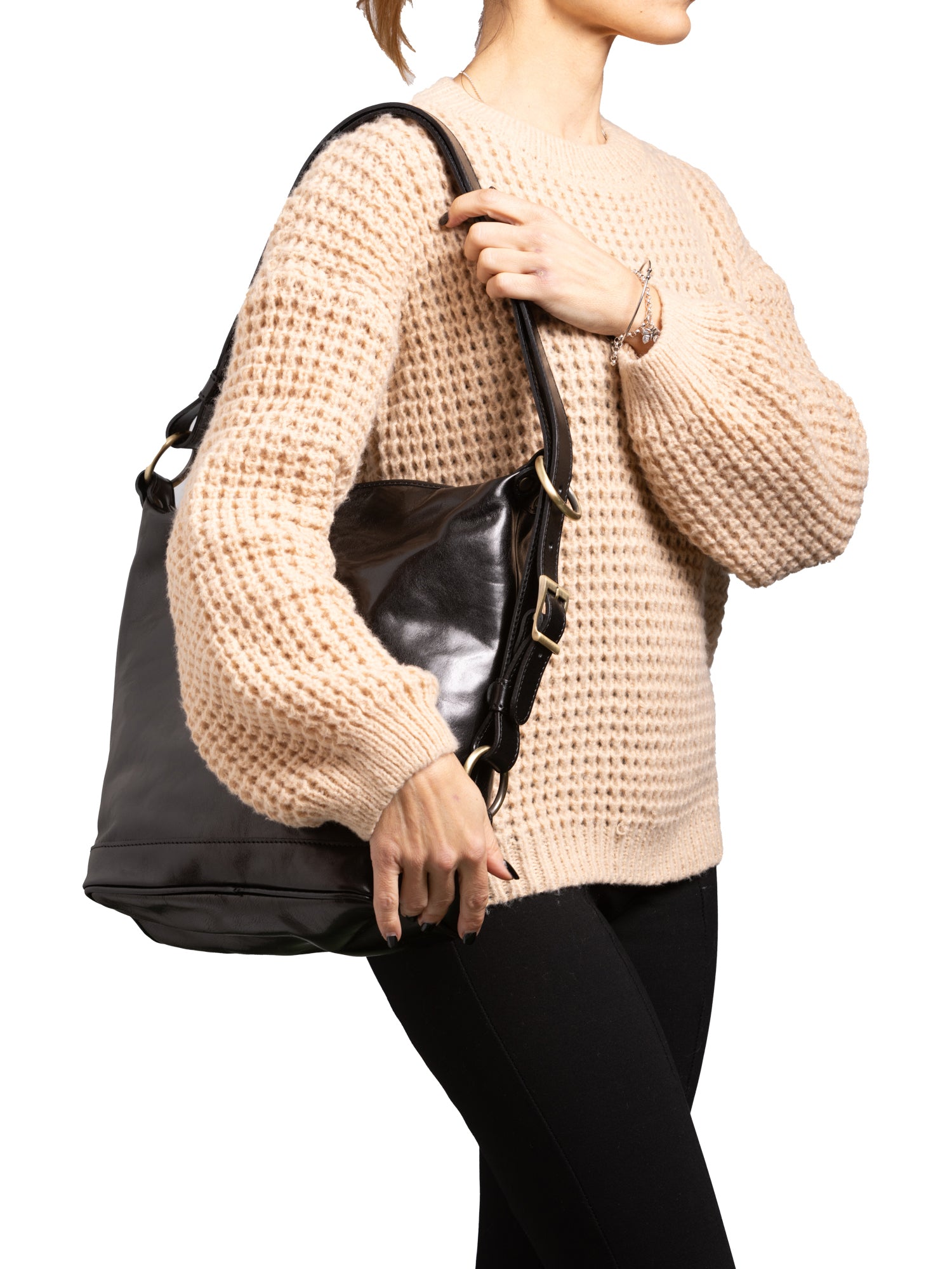 Bucket bag I Fratelli Women Genuine leather -Tmoro Nero