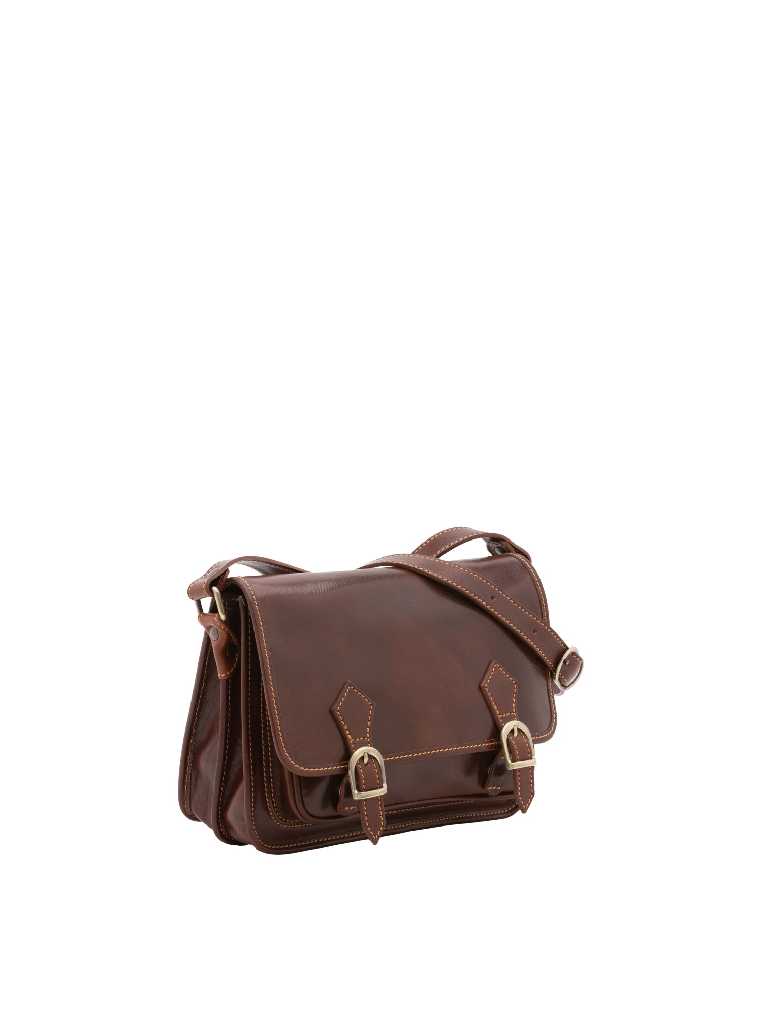 Crossbody bag I Fratelli Women Genuine leather -Blu Marrone