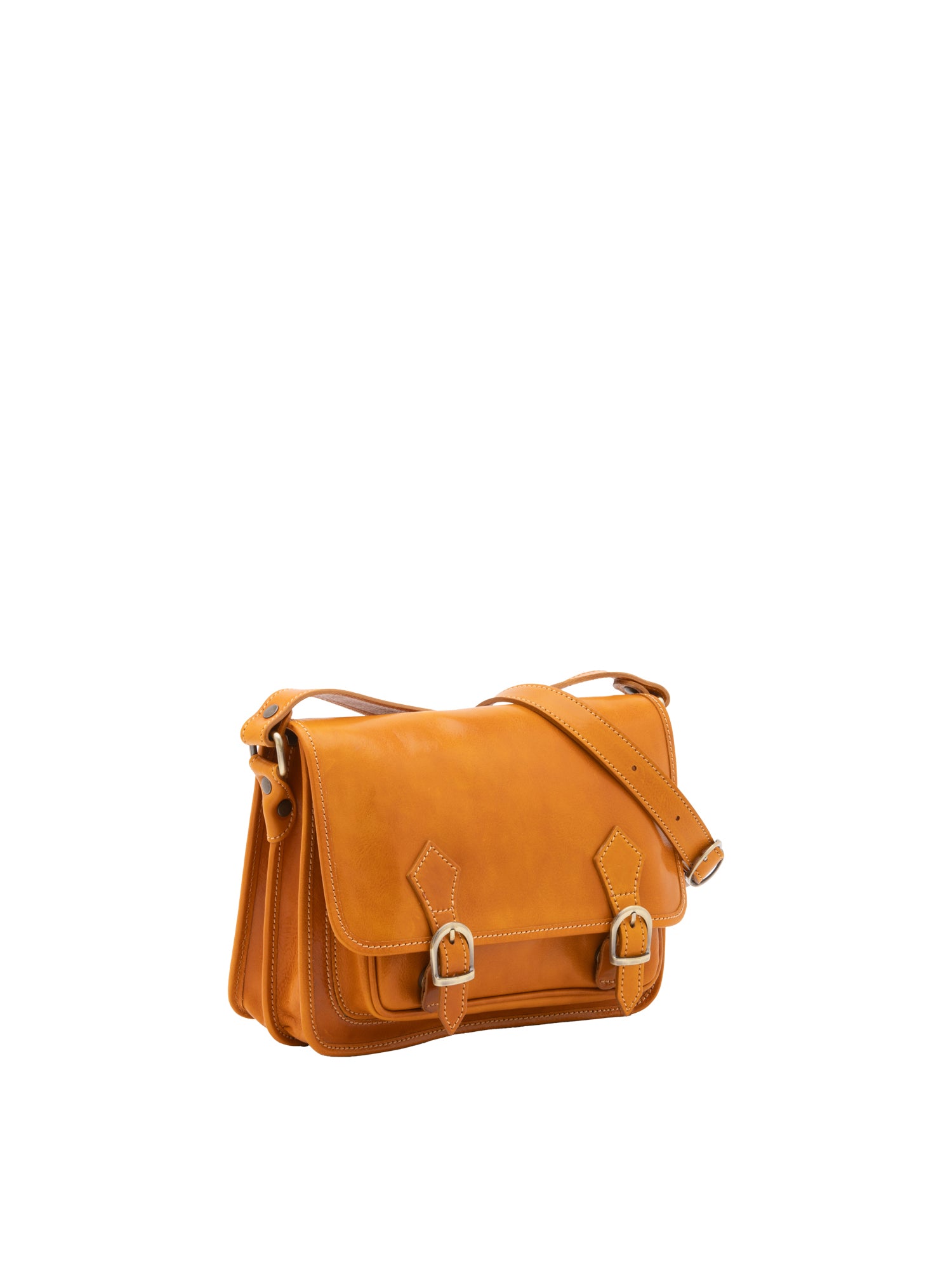 Crossbody bag I Fratelli Women Genuine leather -Blu Senape