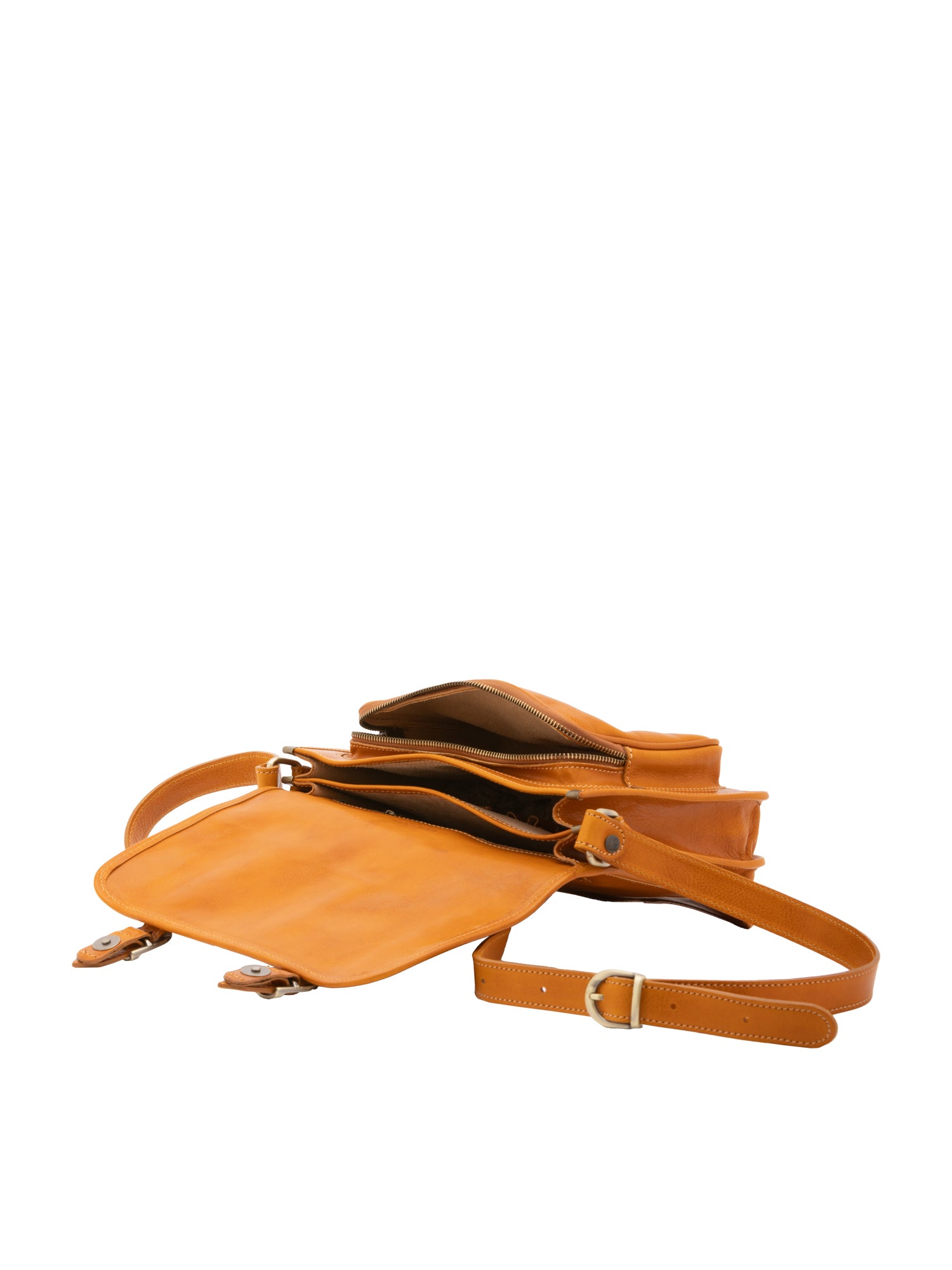 Crossbody bag I Fratelli Women Genuine leather -Blu Senape