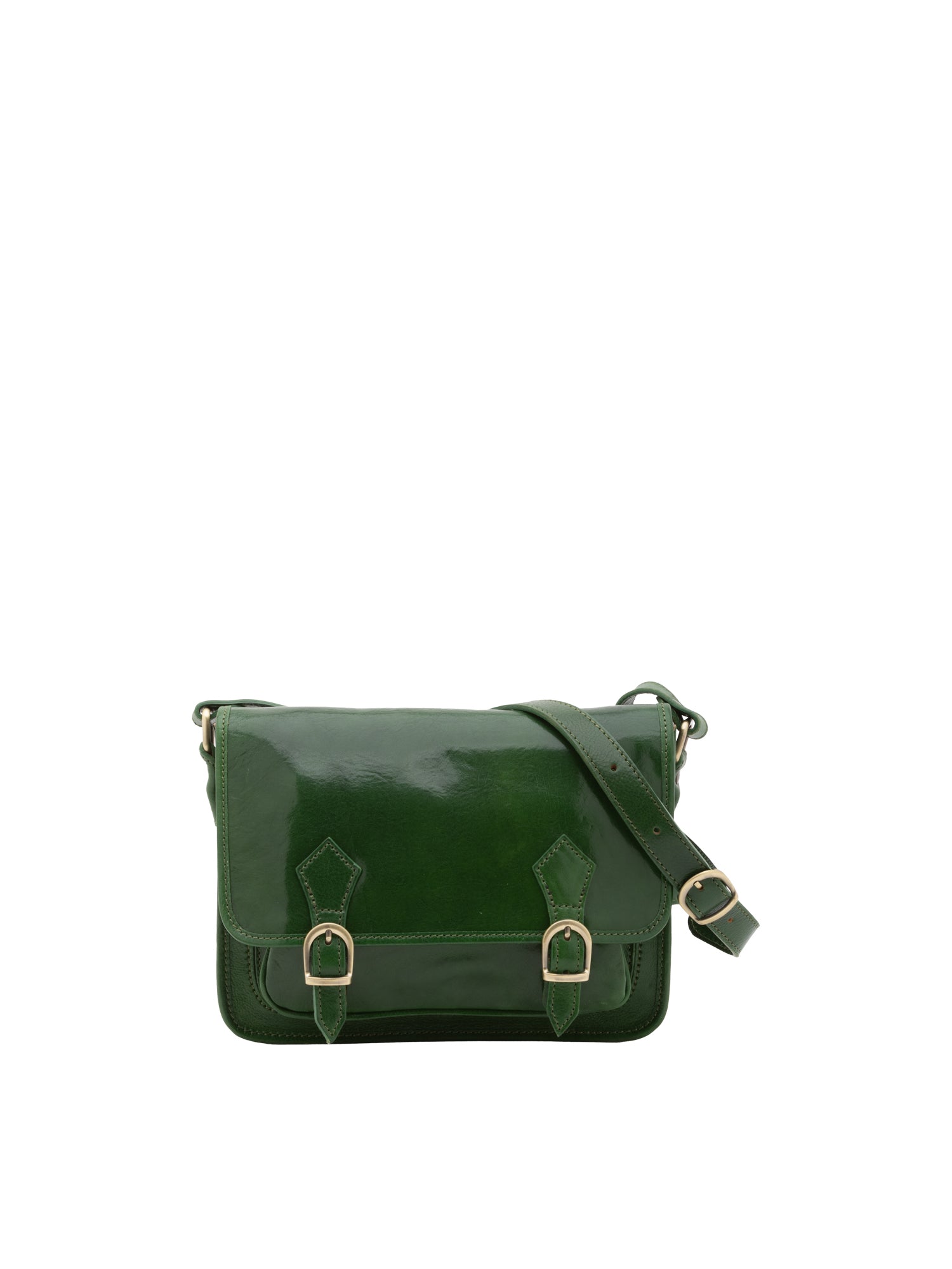 Crossbody bag I Fratelli Women Genuine leather -Blu Verde