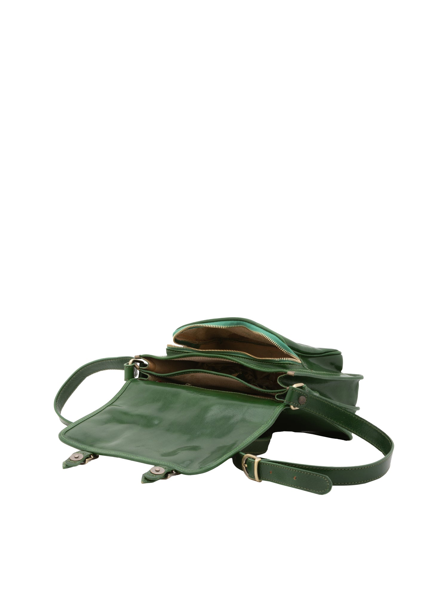 Crossbody bag I Fratelli Women Genuine leather -Blu Verde
