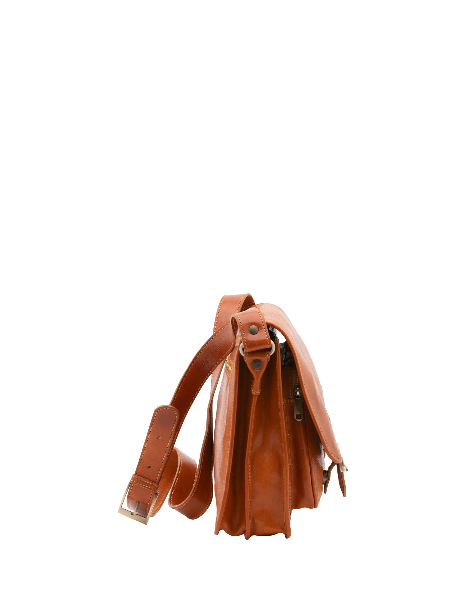 Crossbody bag I Fratelli Women Genuine leather -Tmoro Cognac