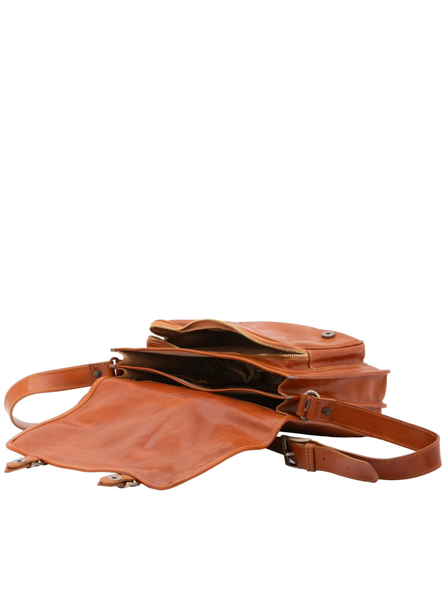 Crossbody bag I Fratelli Women Genuine leather -Tmoro Cognac