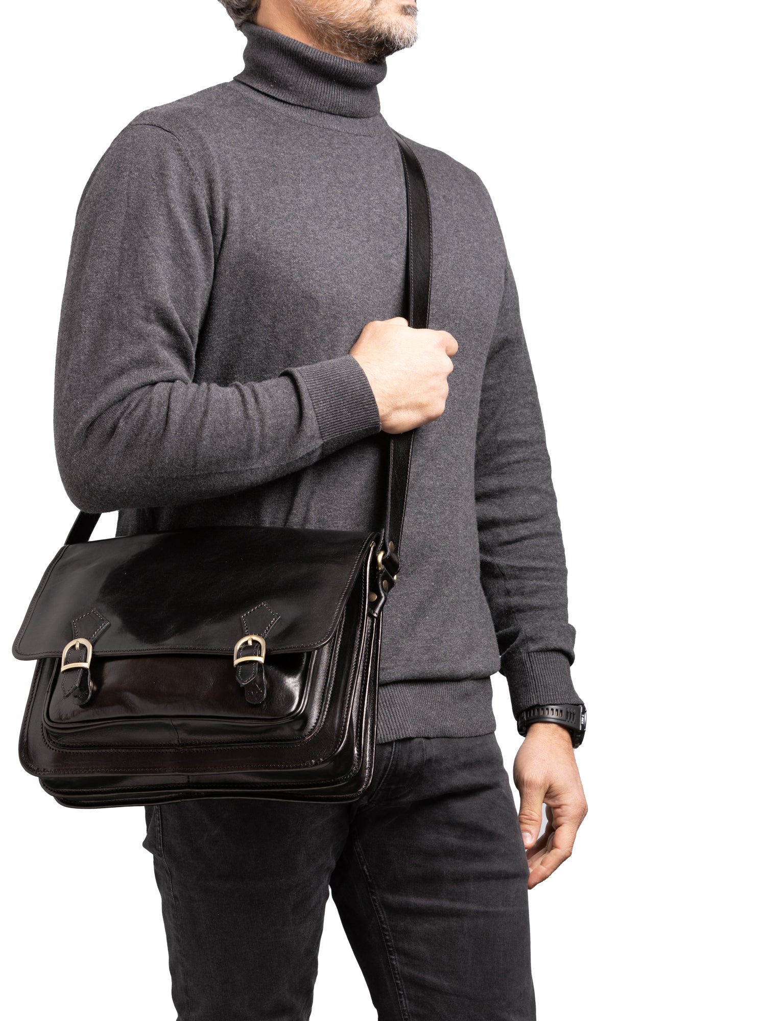 Crossbody bag I Fratelli Women Genuine leather -Tmoro Nero