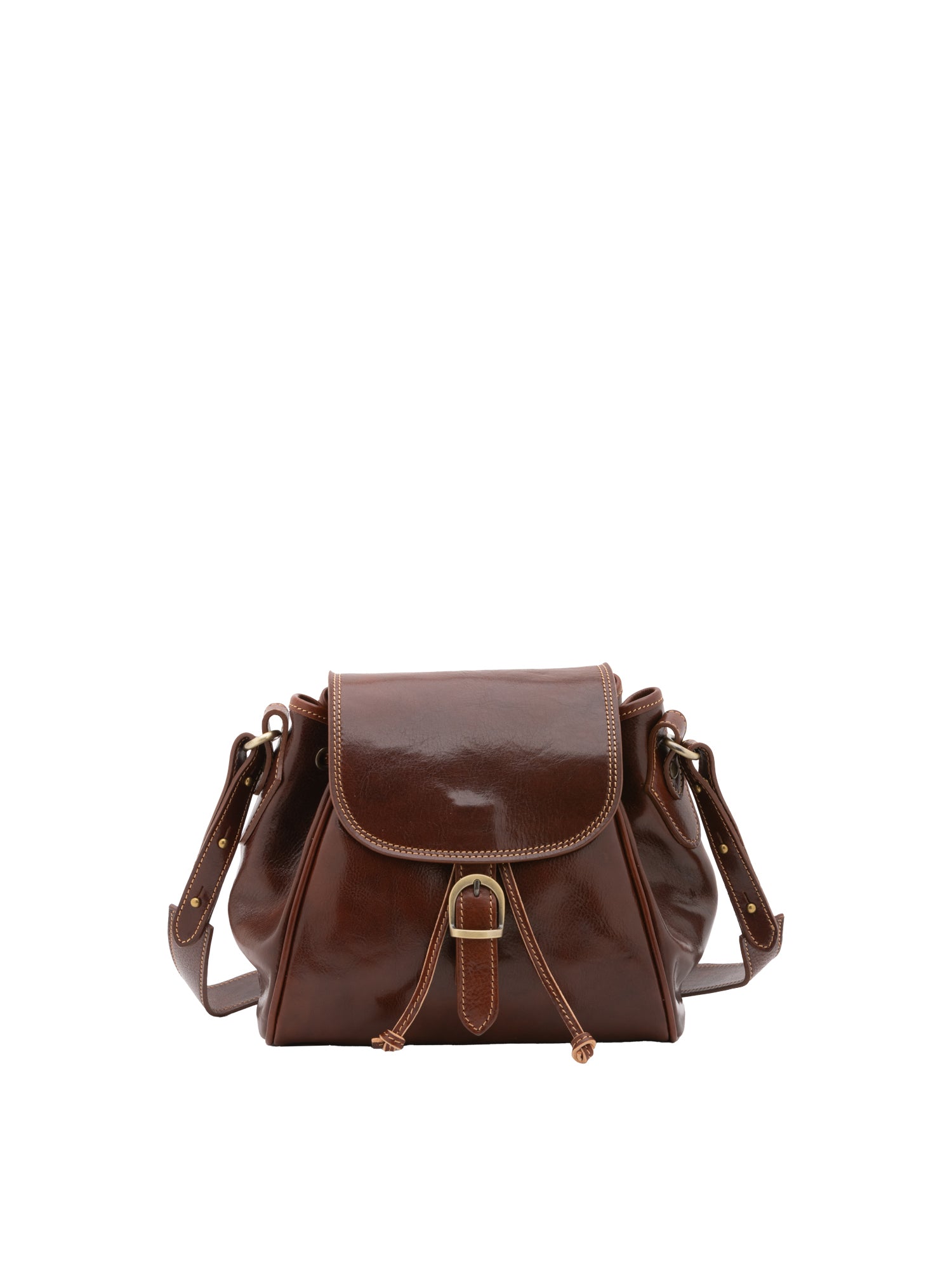 Bucket bag I Fratelli Women Genuine leather -Senape Marrone