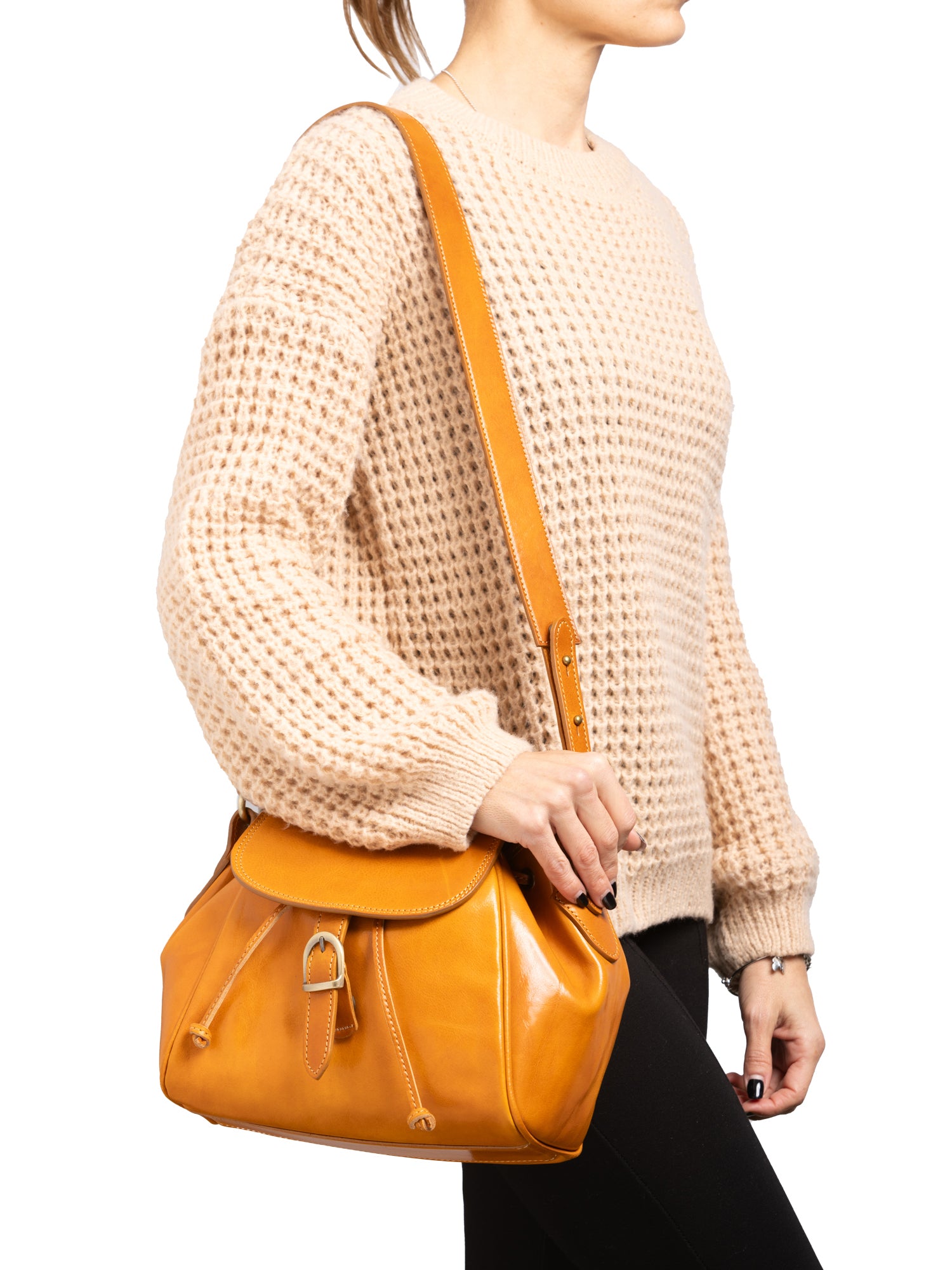 Bucket bag I Fratelli Women Genuine leather -Senape Senape