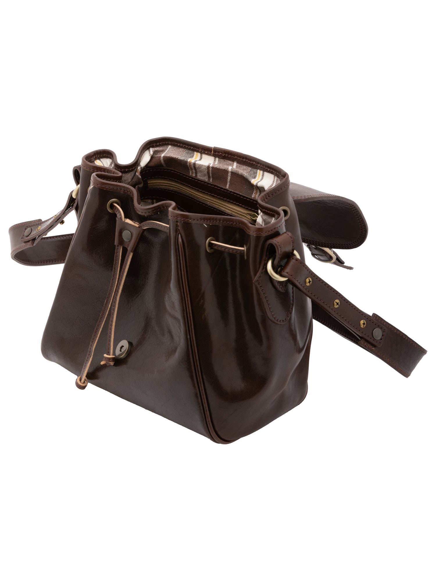 Bucket bag I Fratelli Women Genuine leather -Senape Bruciato