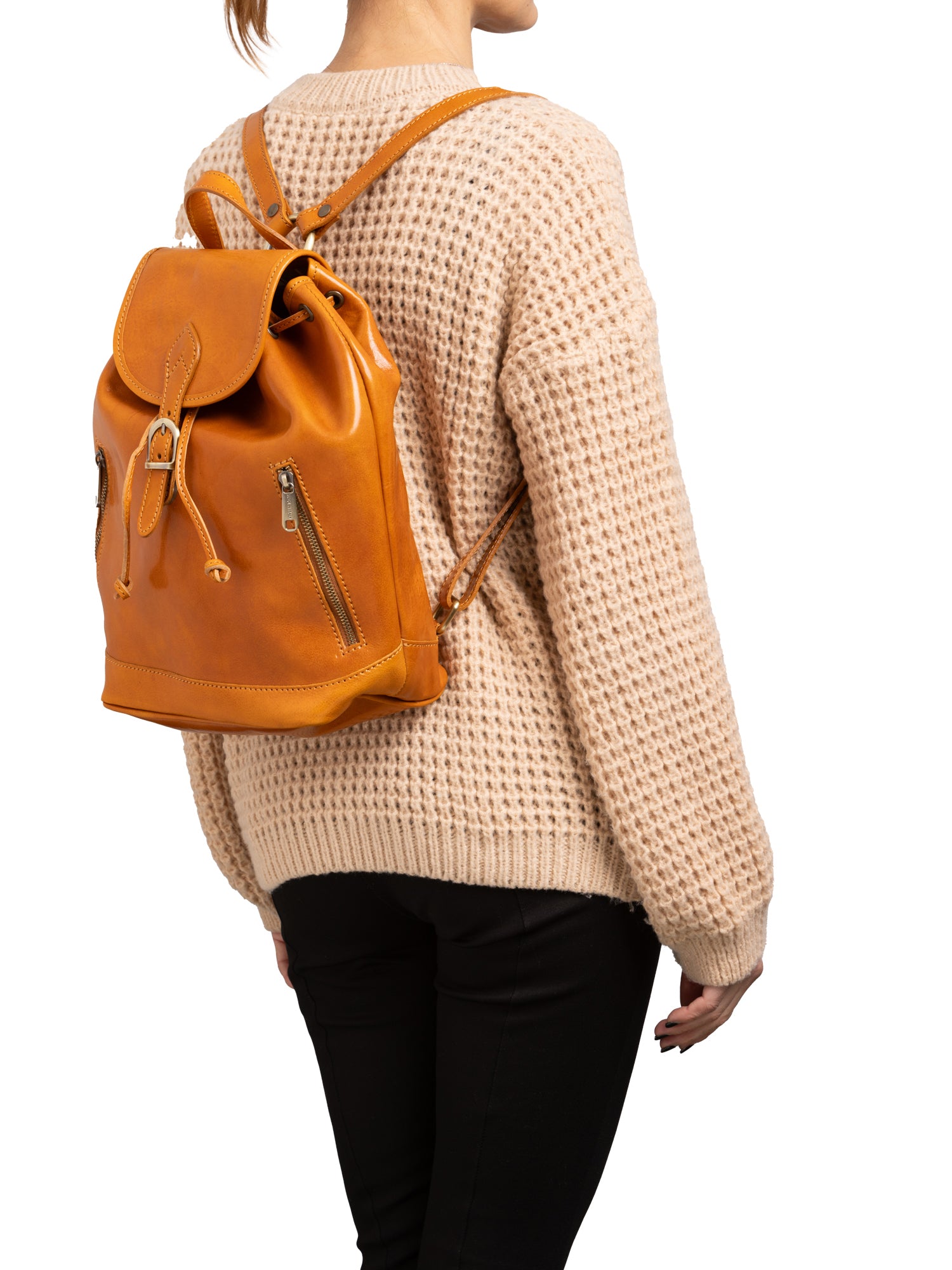 Shoulder Bag I Fratelli Women Genuine leather -Nero Senape