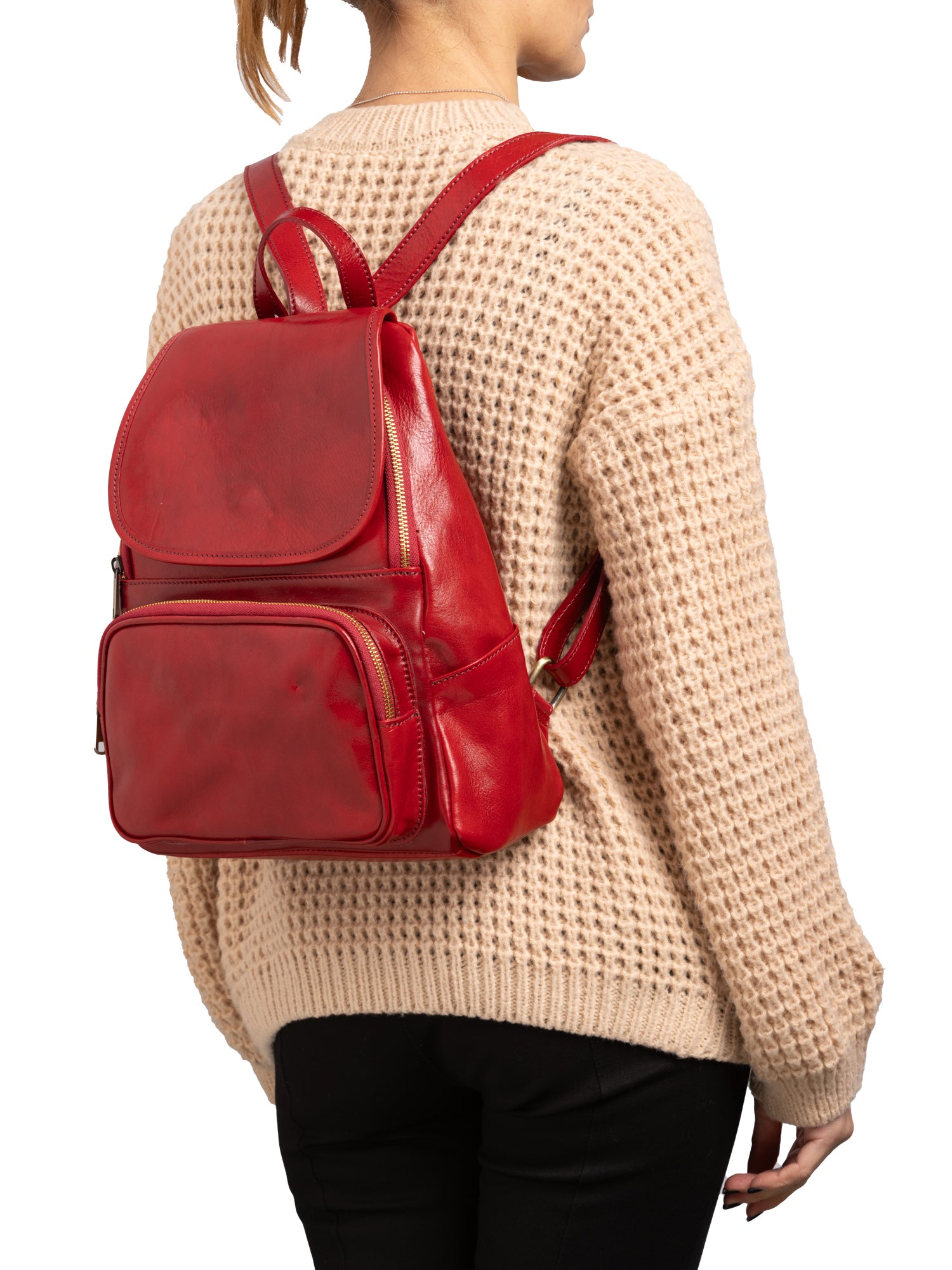 Shoulder Bag I Fratelli Women Genuine leather -Verde Rosso