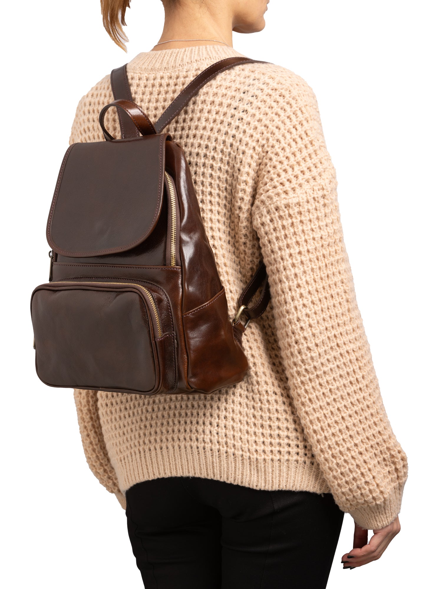 Shoulder Bag I Fratelli Women Genuine leather -Verde Testa di moro