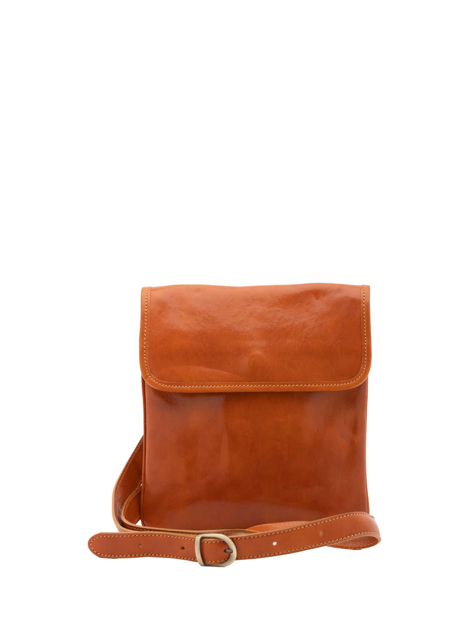 Crossbody bag I Fratelli Men Genuine leather -Nero Cognac
